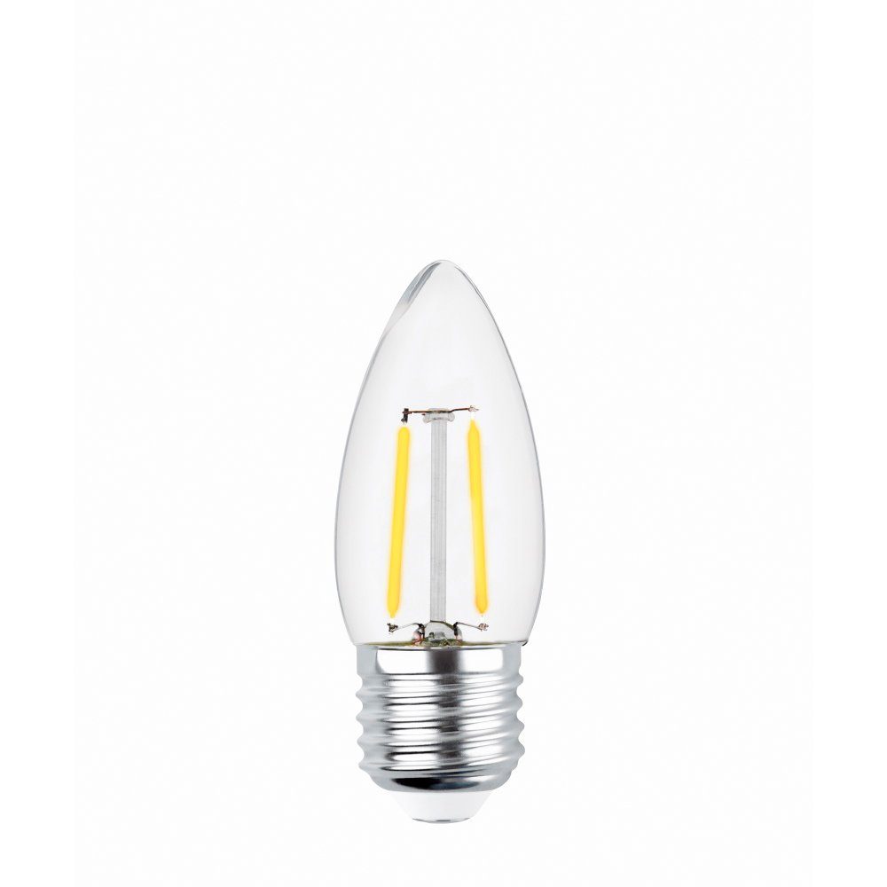 Forever Light LED-Filament E27 2W LED Filament Kerze Lampe Vintage Glühbirne Warmweiß C35, 1 St.