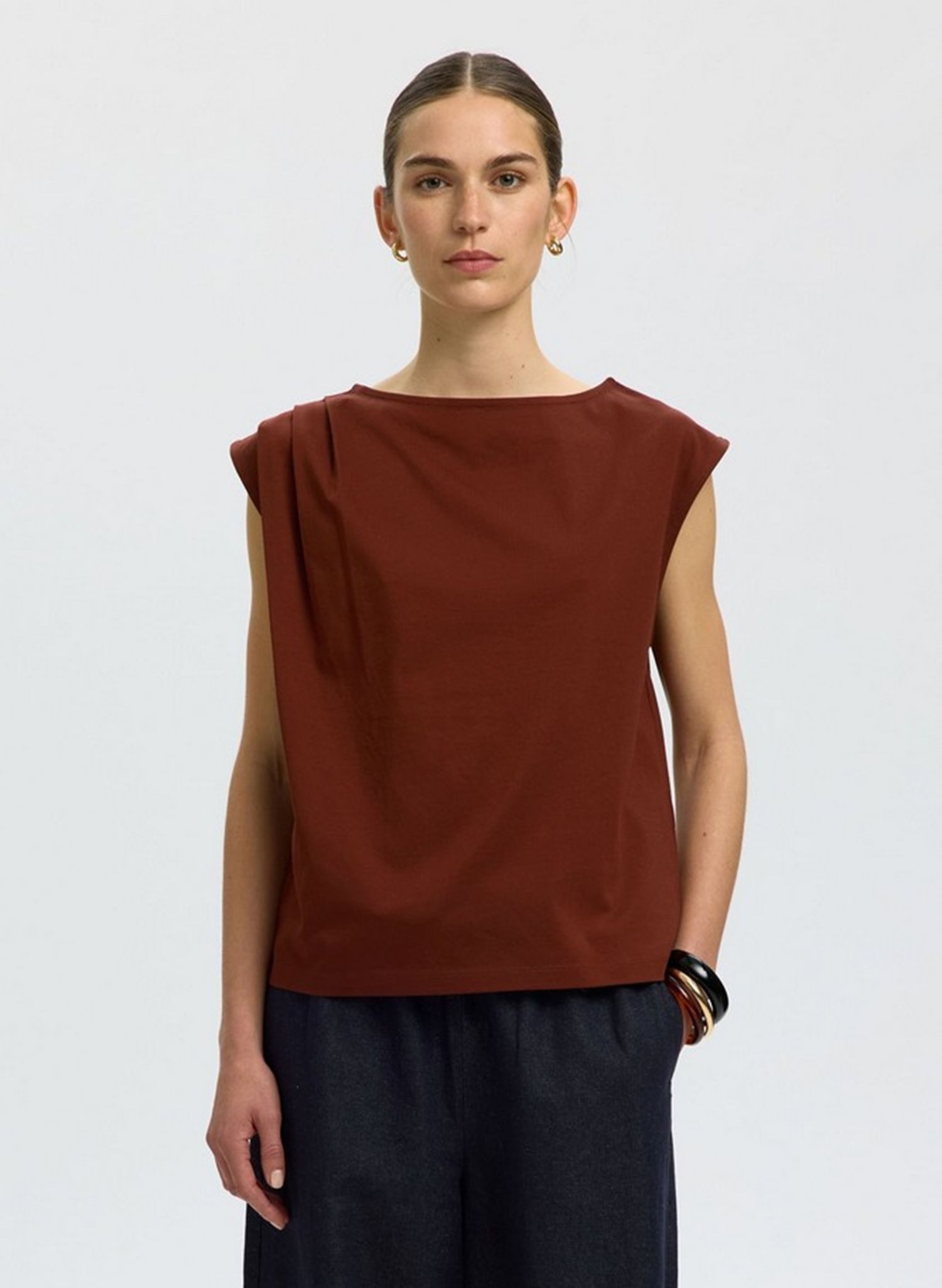 Selected Kurzarmshirt SLFCALLI SL TOP