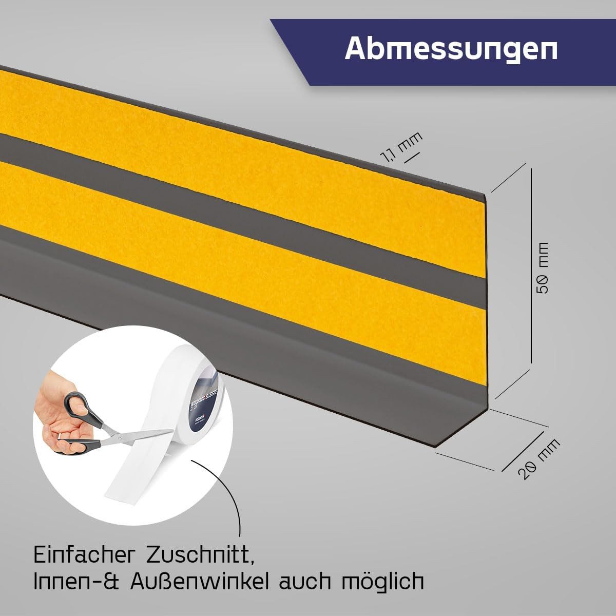 HOLZBRINK Sockelleiste HOLZBRINK selbstklebend PVC 50x20mm, 1 m, L: 100 cm, günstig online kaufen