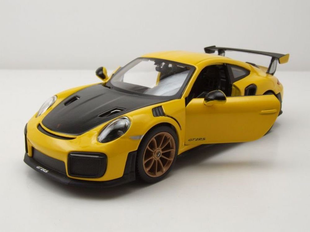 Maisto® Modellauto Porsche 911 GT2 RS gelb schwarz, Maßstab 1:24