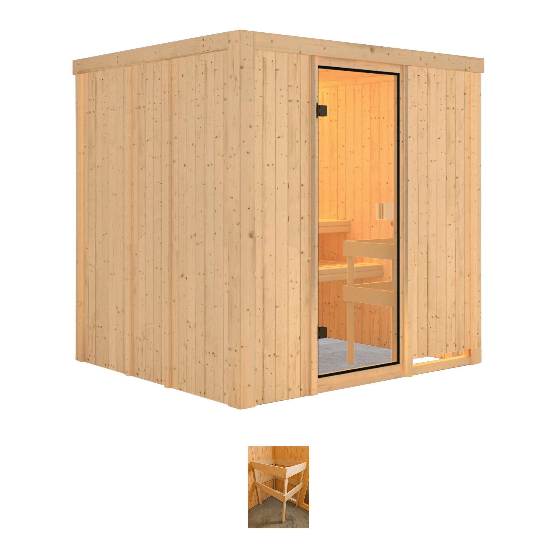 welltime Sauna Venus, BxTxH: 196 x 178 x 198 cm, 68 mm, ohne Ofen