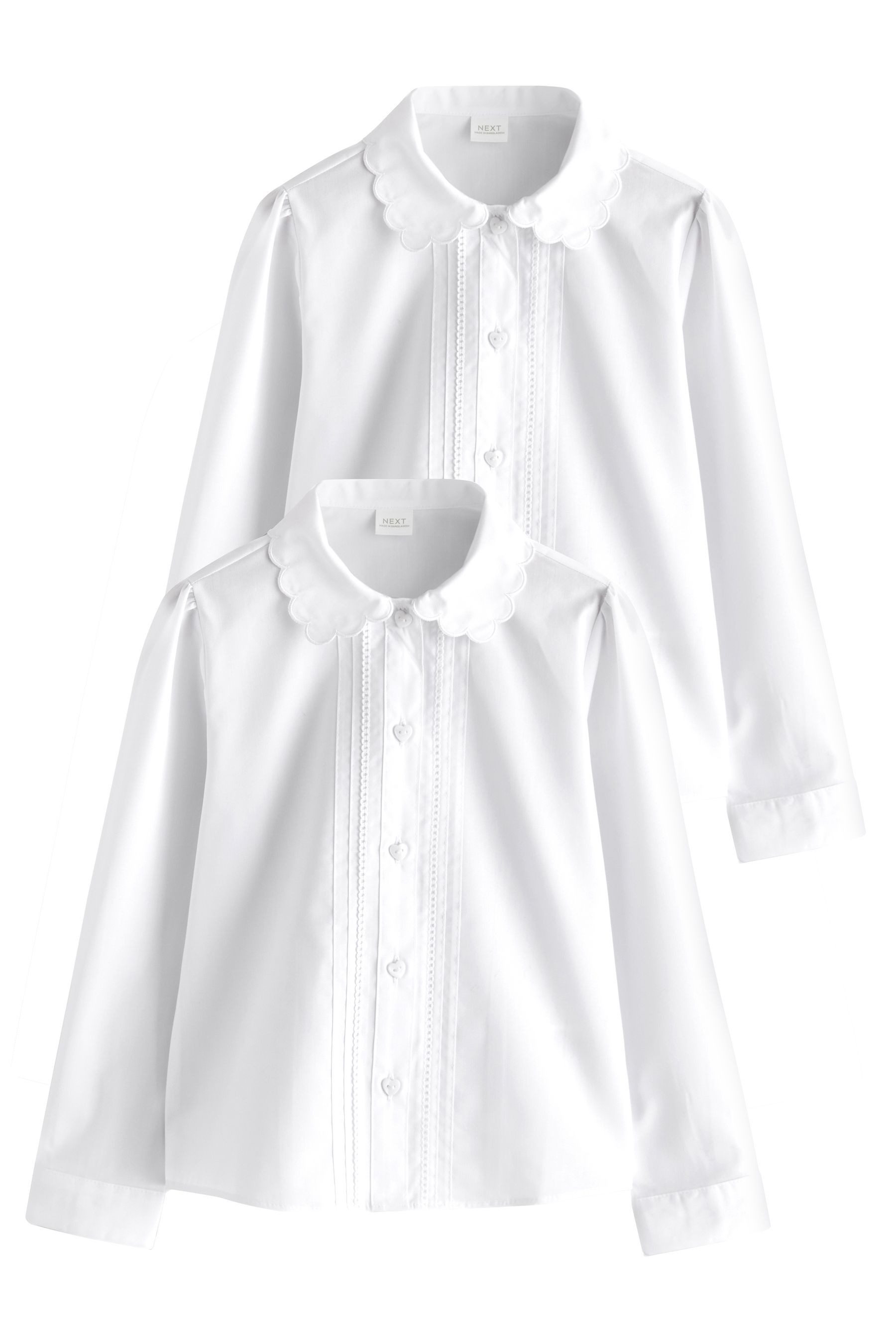 Langarmbluse 2 x Langärmelige Bluse für Mädchen mit Spitze