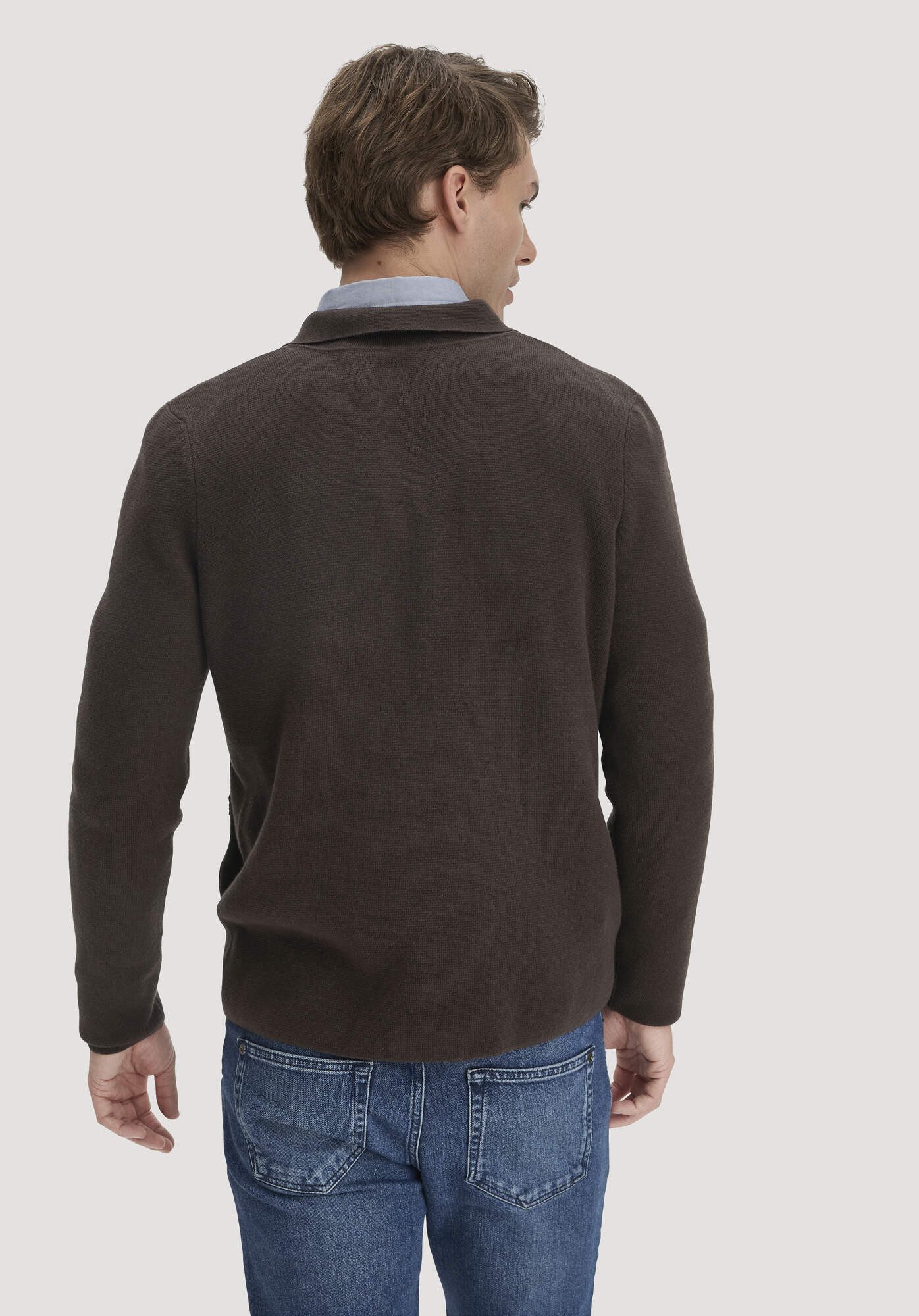 Hessnatur Strickjacke aus Bio-Baumwolle mit Bio-Merinowolle (1-tlg)