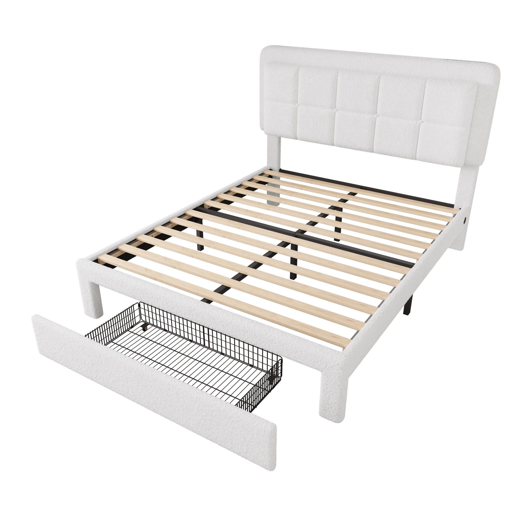 LVHOM Polsterbett LED-Kopfteilbett mit USB-Ladeports & Schublade – 3 Höhen, günstig online kaufen