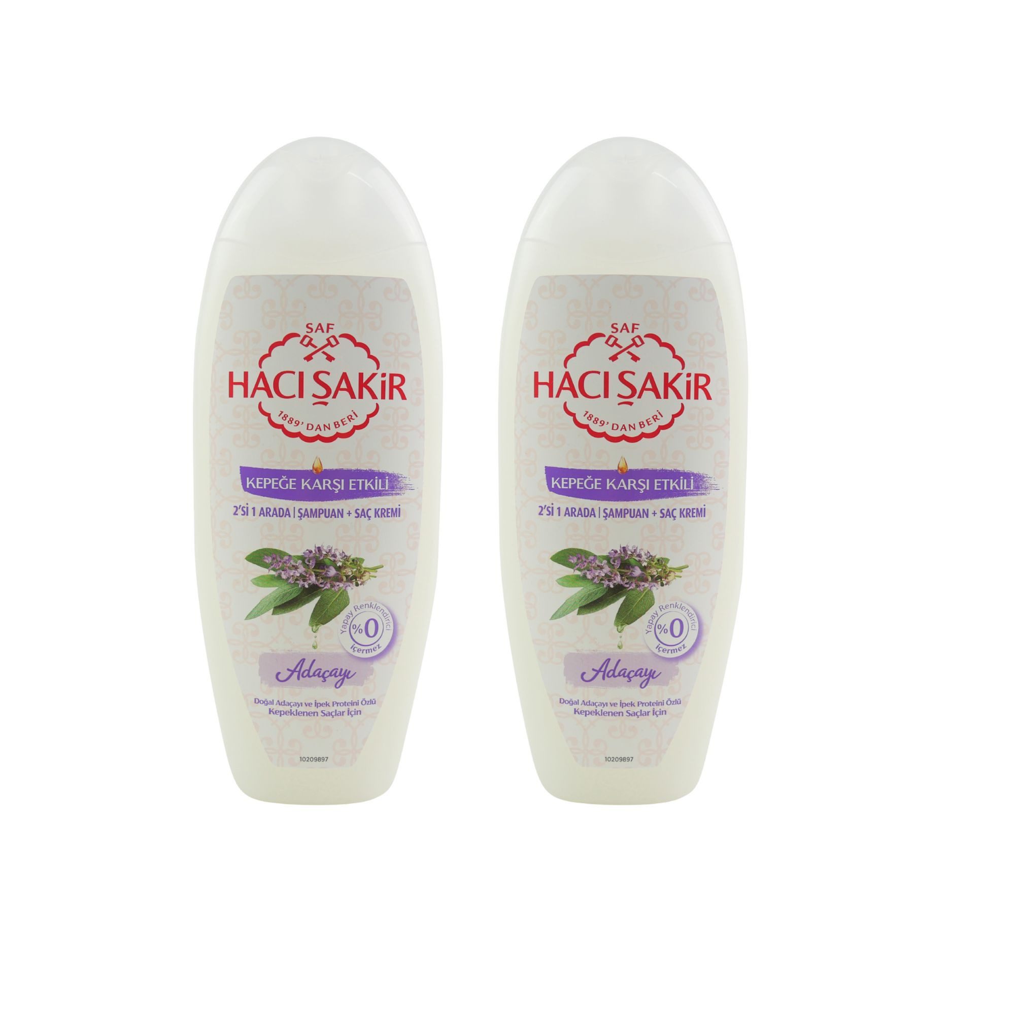 Haci Sakir Haarshampoo Haci Sakir Shampoo 2x 500 ml Salbei, Spar-Set, 2-tlg., mit Salbei-Duft