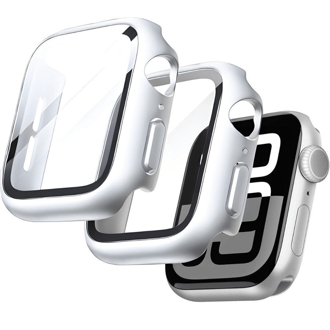 SmartUP Smartwatch-Hülle 2X Hülle für Apple Watch 11 42mm 46mm Case Cover Schutzglas Display 9H Für Apple Watch Serie 11, kompletter Rundumschutz