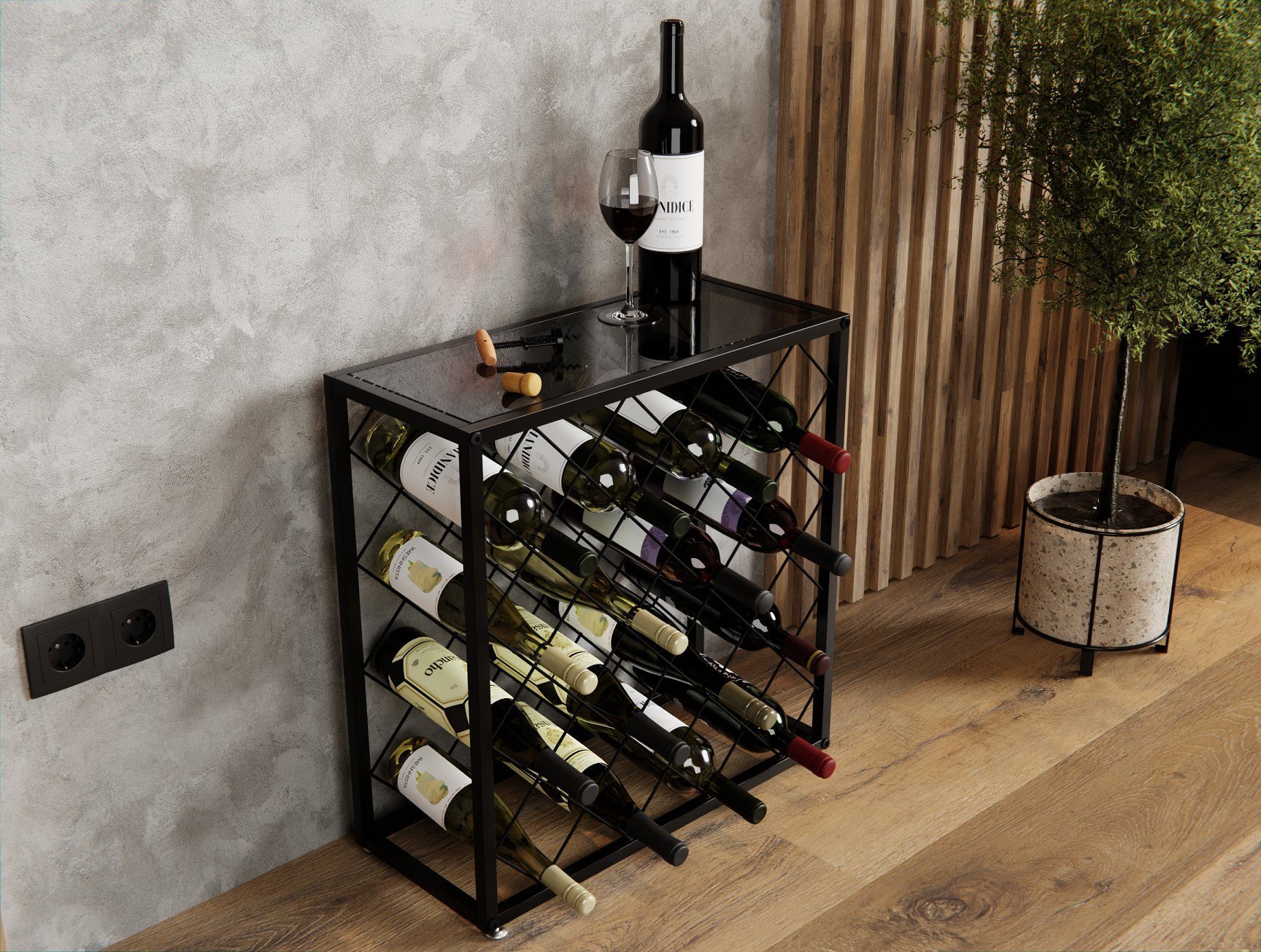 Weinregal Weinregal aus Metall,Flaschenregal, Regale, Flaschenhalter LOFT 1-25
