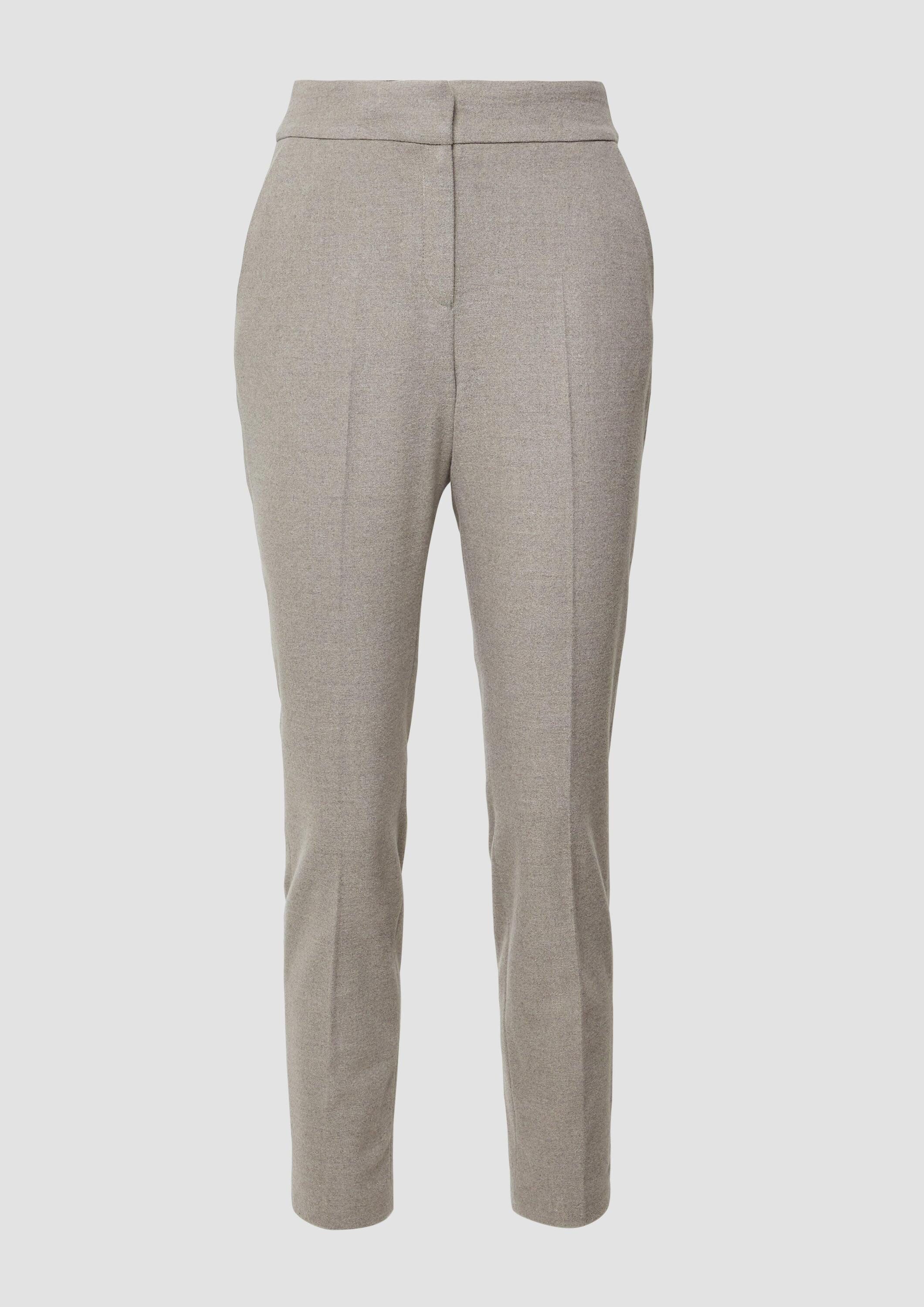 s.Oliver 7/8-Hose Hose Knöchellange Flanellhose mit Bundfalte und elastischem Bund