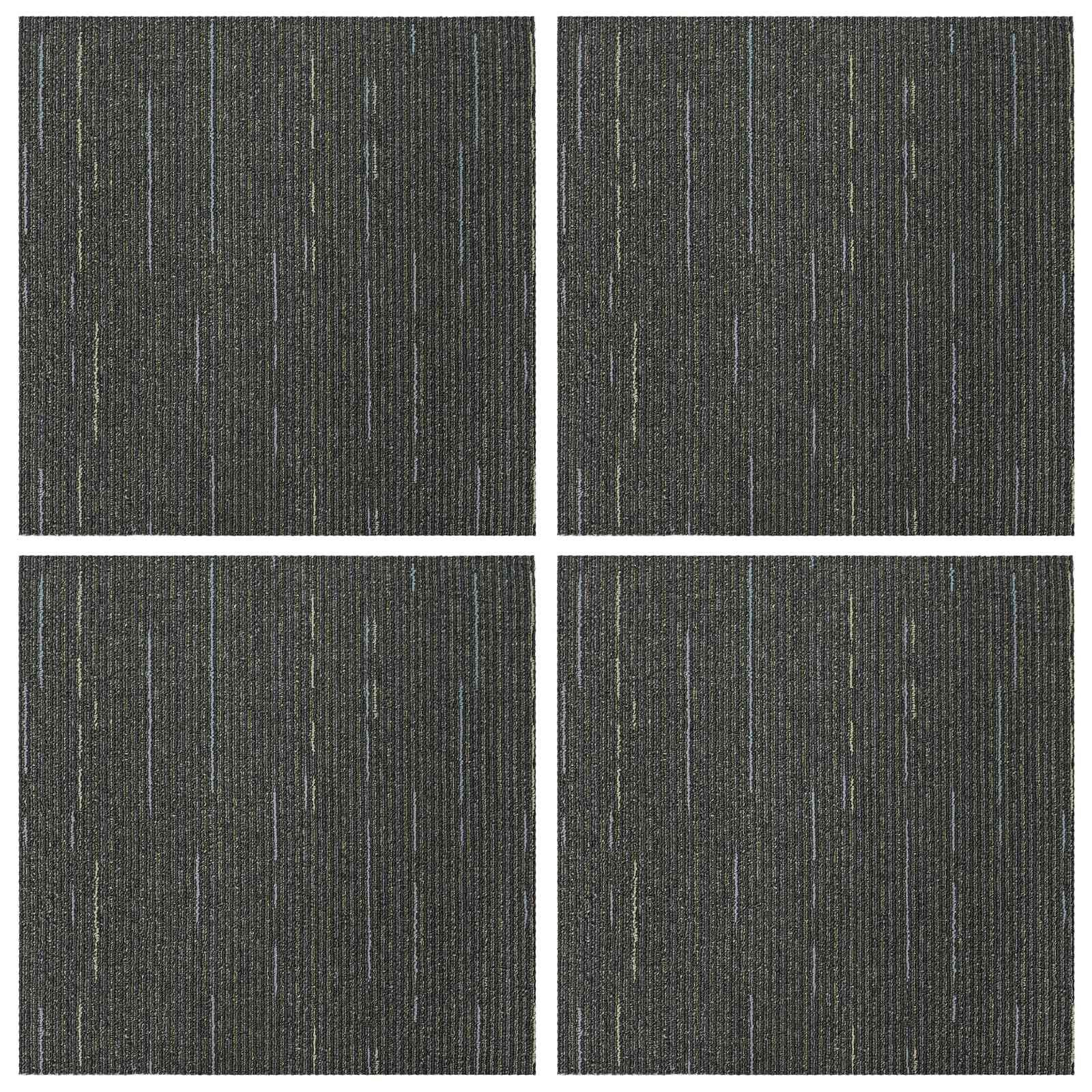 vidaXL Vinyllaminat 50 x 50 cm Teppichfliese Bodenbelag Gestreift Hellgrün 50x50 cm 4er Se