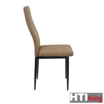 HTI-Living Esszimmerstuhl Stuhl Memphis Webstoff Braun (Stück, 1 St), Esszimmerstuhl Metallgestell Vierfuß