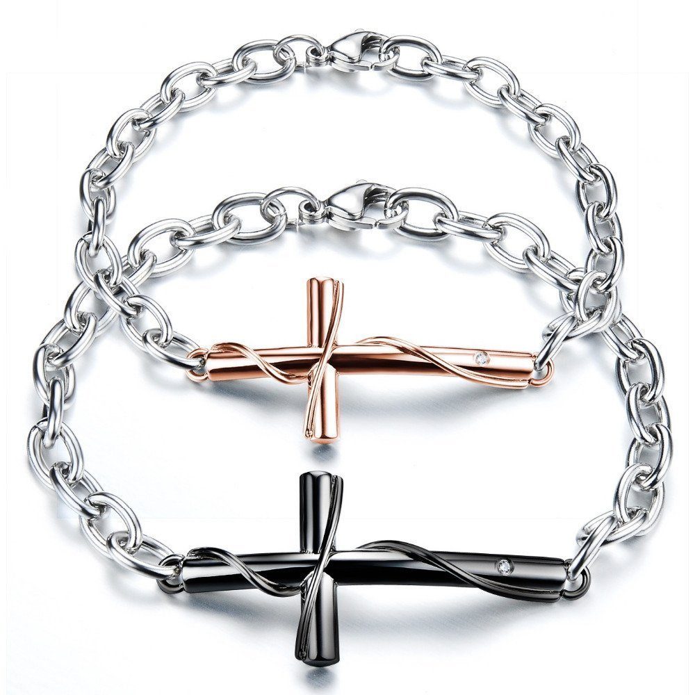 Kim Johanson Schmuckset Kreuz, mit Zirkonia, 2 Partner Armbänder