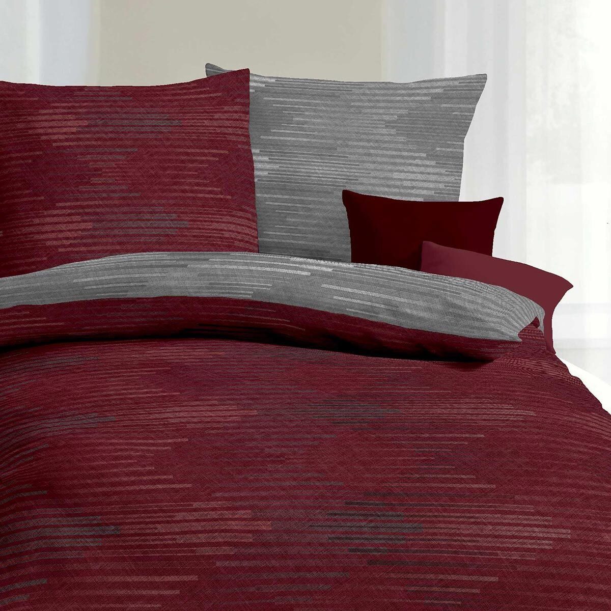 TRAUMSCHLAF Bettwäsche Ikat, Biber, 2 teilig, günstig online kaufen