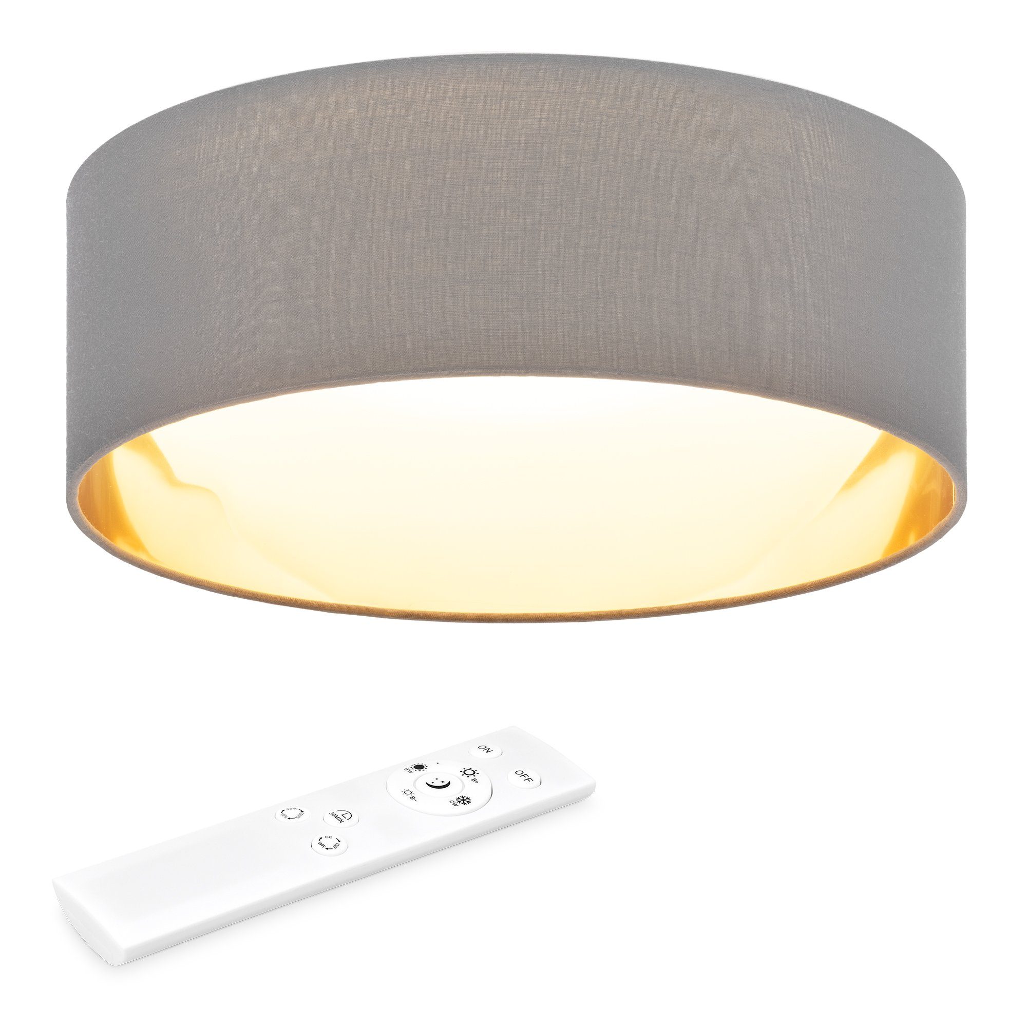 Navaris Deckenleuchten LED Deckenleuchte Milchglaskuppel - dimmbar mit Fernbedienung