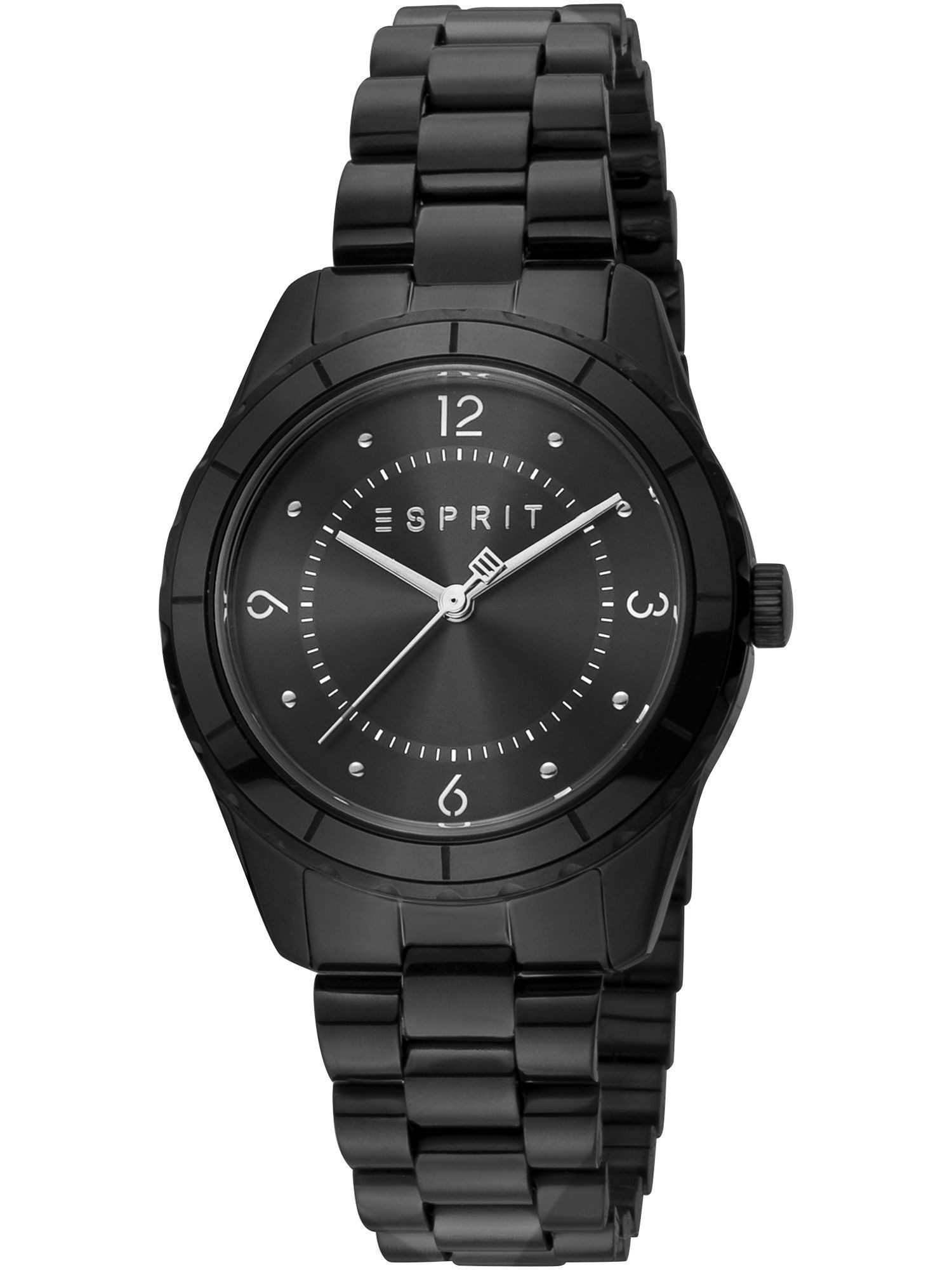Esprit Quarzuhr ES1L348M0075 ES1L348M0075, Esprit ES1L348M0075 Skyler Ceramic Uhr Damenuhr Edelstahl Schwarz