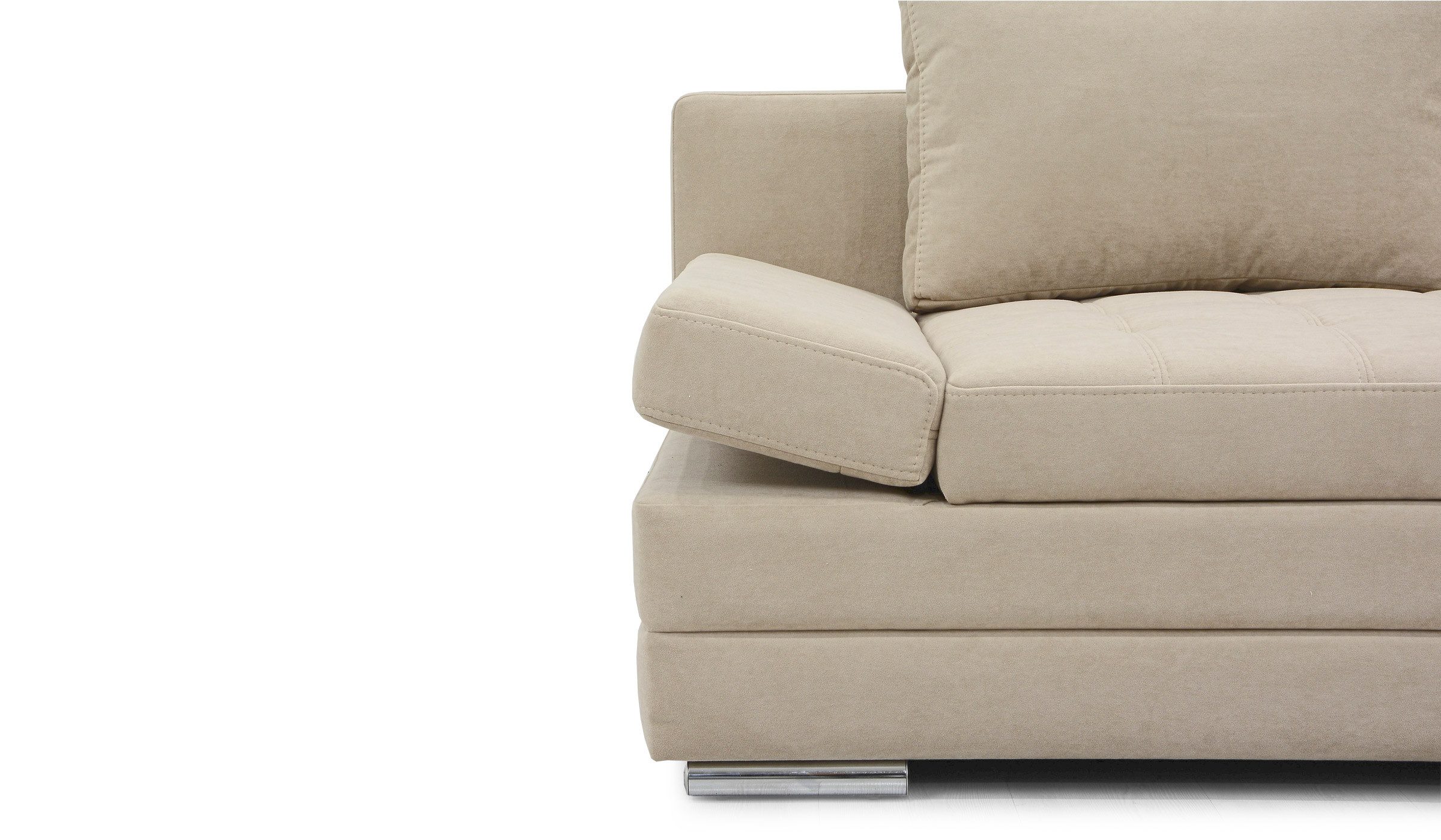 Hygger Möbelhaus Schlafsofa „Barni" Sofa mit Bettfunktion und Bettkasten, Inkl. Armteilverstellung, Die Kombination aus Wellenunterfederung und Federkern sorgt, für langlebige, stabile Sitzqualität. Liegefläche 145x202 cm.