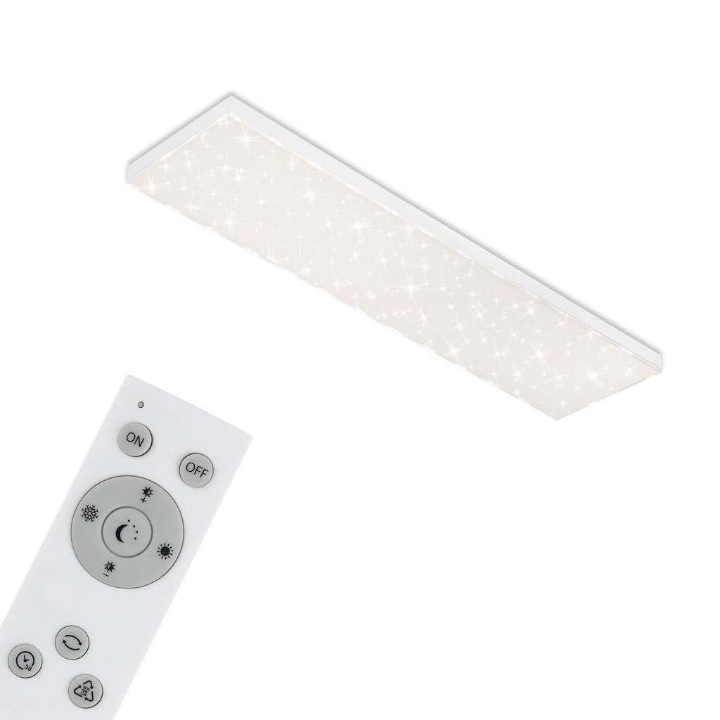 Briloner Leuchten LED Deckenleuchte 7381-316, Dimmfunktion, LED fest integriert, 2700K - Extra-Warmweiß, CCT stufenlos dimmbar, rahmenloses Design, Fernbedienung, weiß, 100 cm