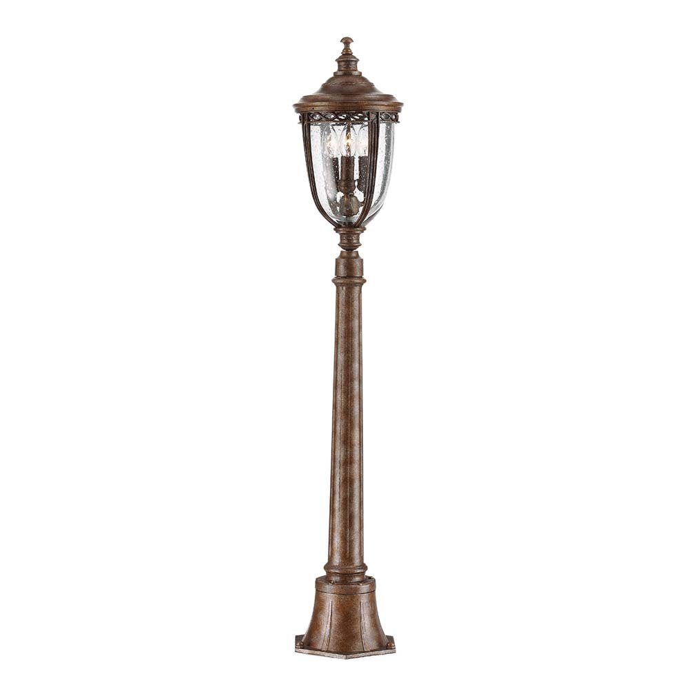 etc-shop Außen-Stehlampe, Leuchtmittel nicht inklusive, Außenleuchte Stehleuchte Wegeleuchte Kandelaber Bronze H 118 cm Stahl