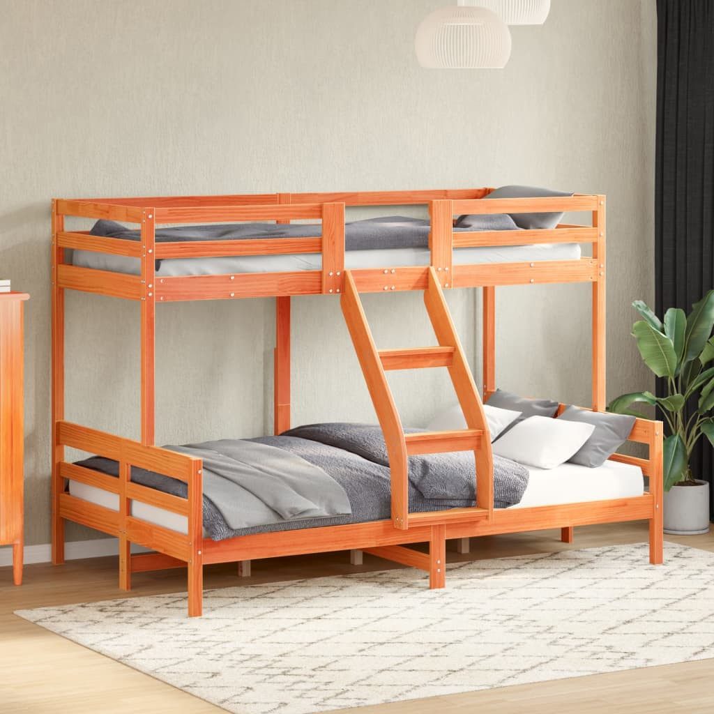 Bett Elegantes Etagenbett aus massivem Kiefernholz 207x125,5x145 cm