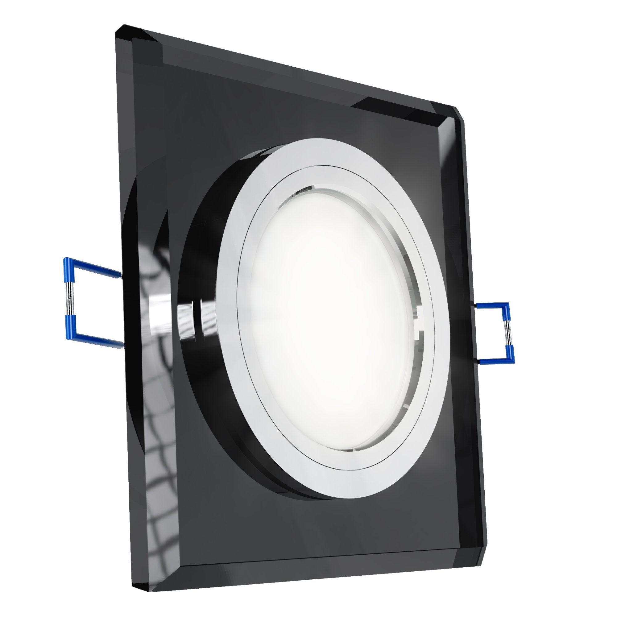 LED-Modul schwarz dimmbar Glas quadratisch Flacher mit 5W, Einbauspot Neutralweiß SSC-LUXon Einbaustrahler LED