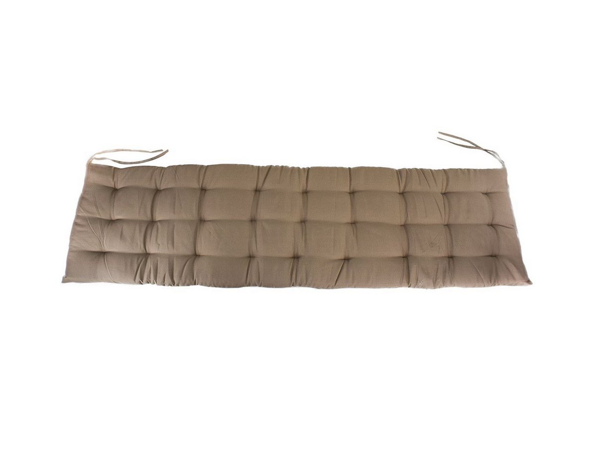Marabellas Shop Bankauflage Polster für Gartenbank 150 x 40 x 4 cm Sitzkissen mit Punktsteppung, (1 St), inkl. Kordelbänder