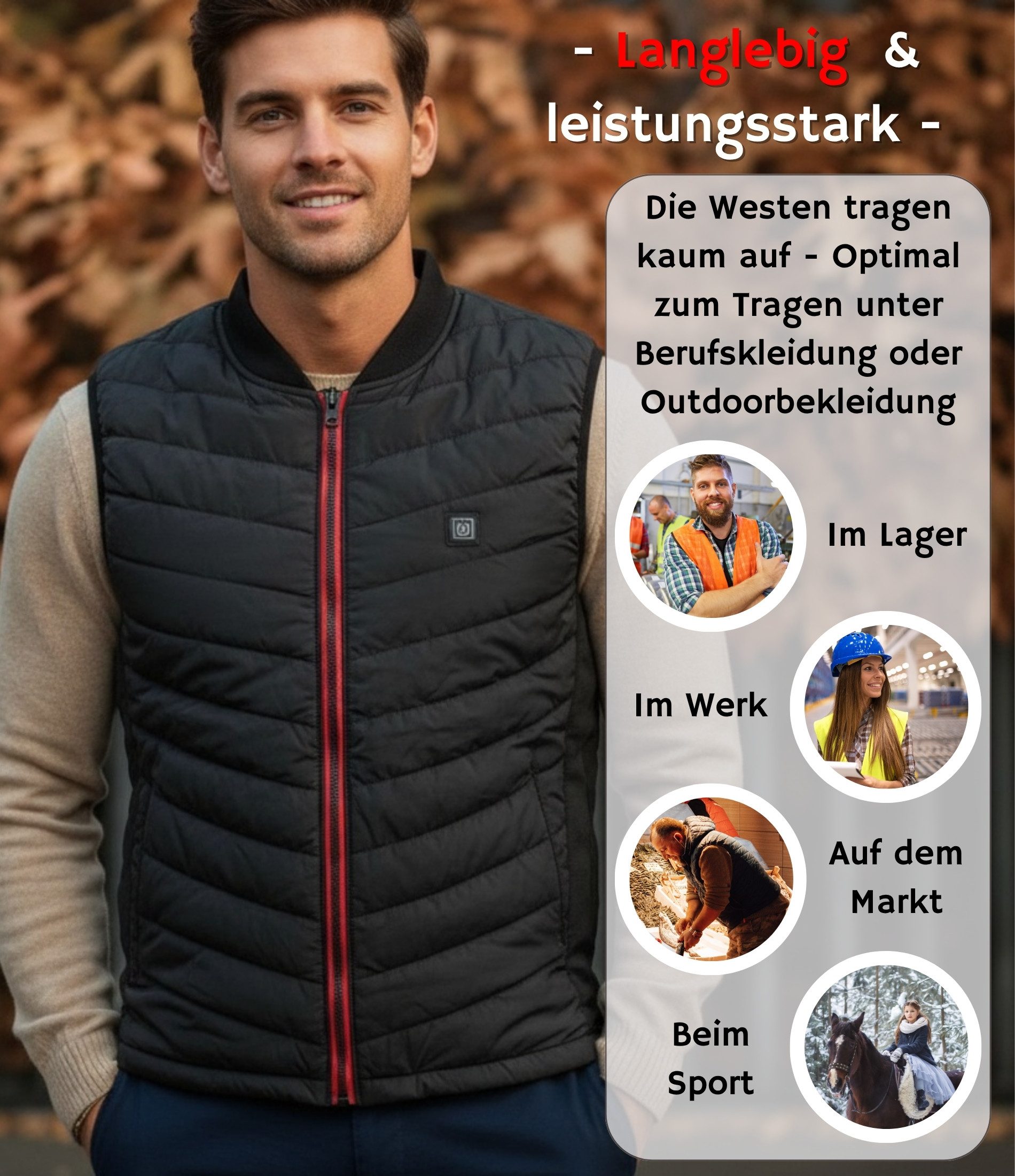 NorthHeat Funktionsweste Premium beheizbare Weste, Heizweste, wie eine trag günstig online kaufen