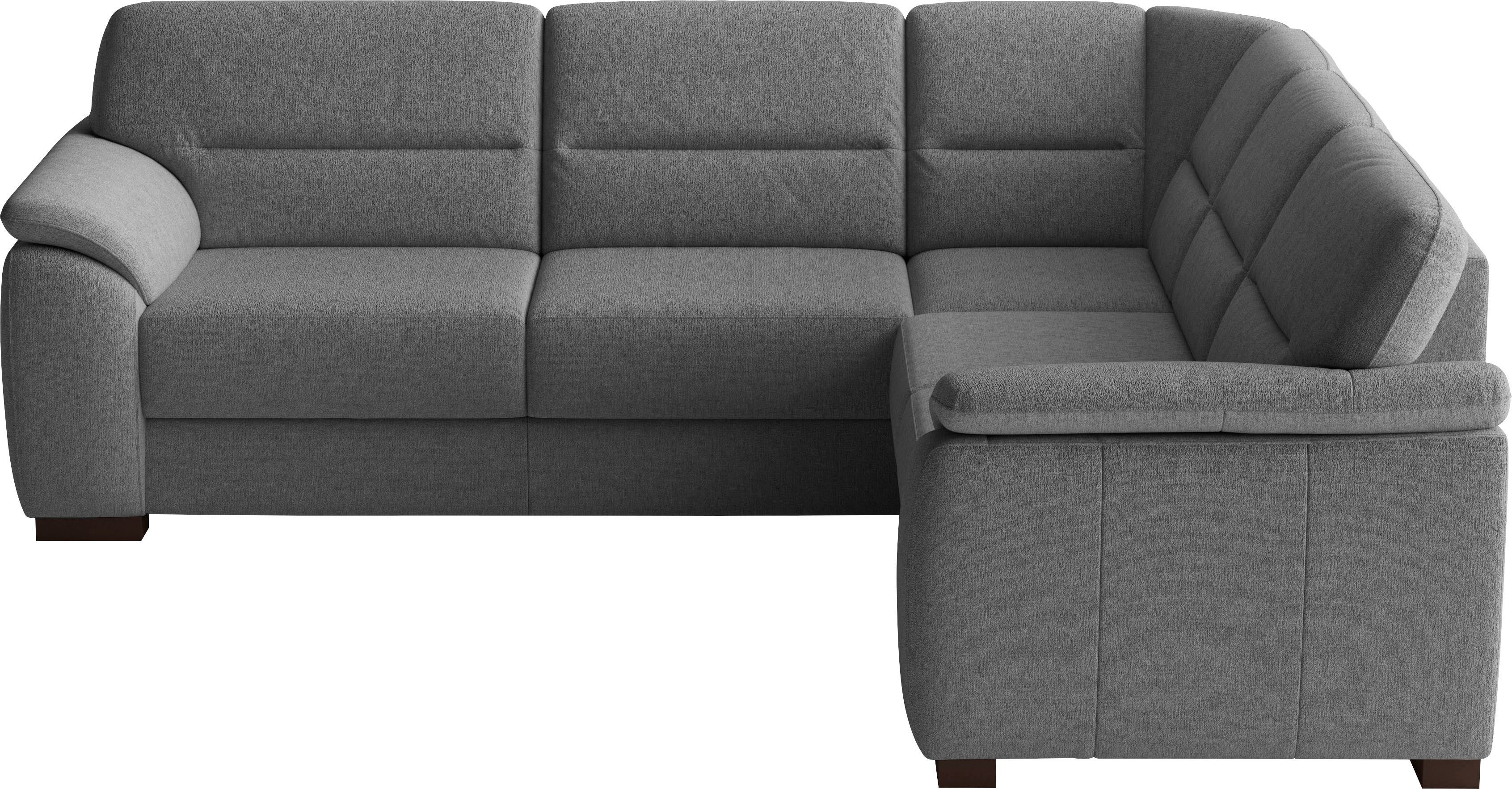 sit&more Ecksofa Montego L-Form, B: 256 cm, große Stoffauswahl, Komfortsitzhöhe 46 cm, optional Schlaffunktion und Schubkasten mit Stauraum