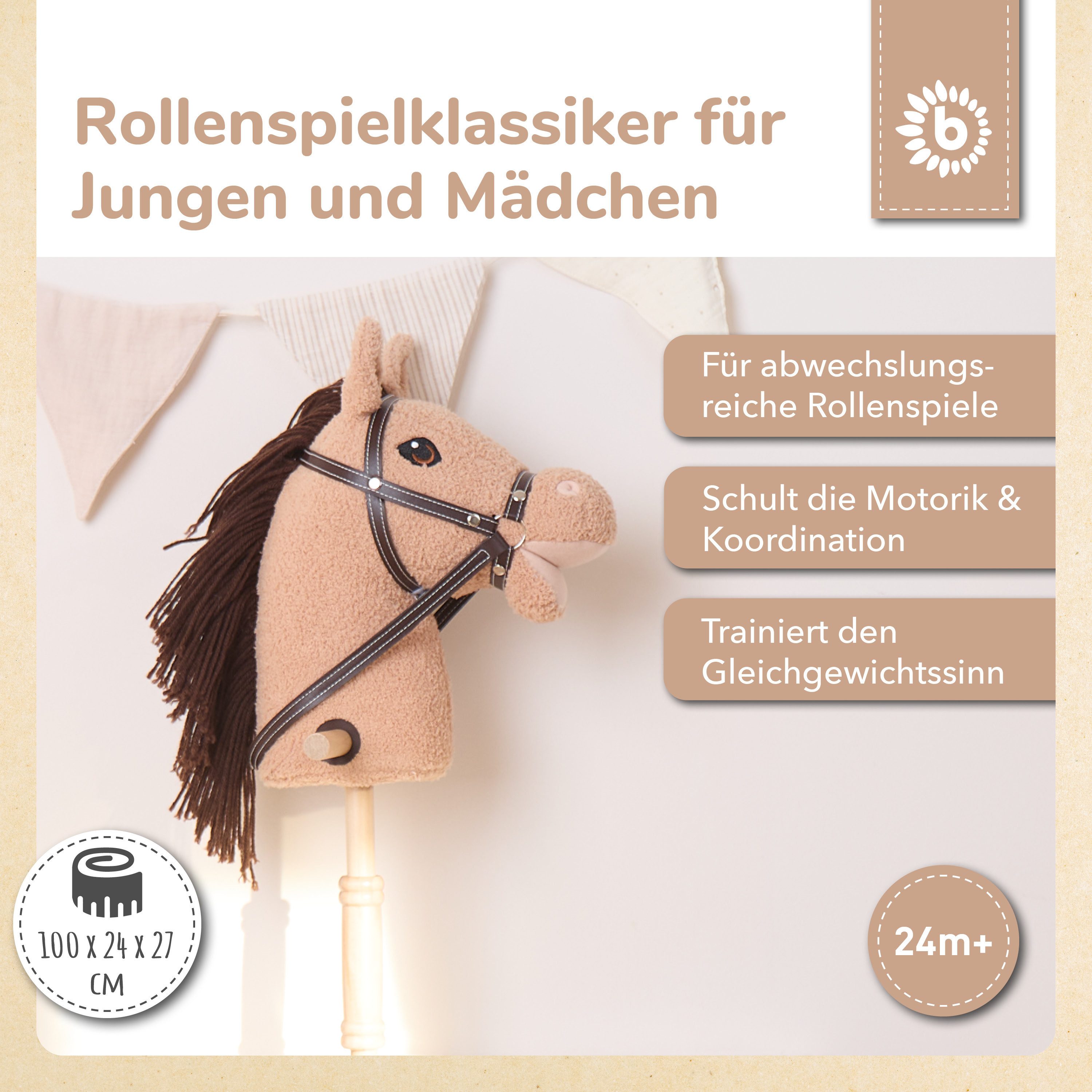 BIECO Steckenpferd Bieco Steckenpferd Kinder Hazel Hobby Horse