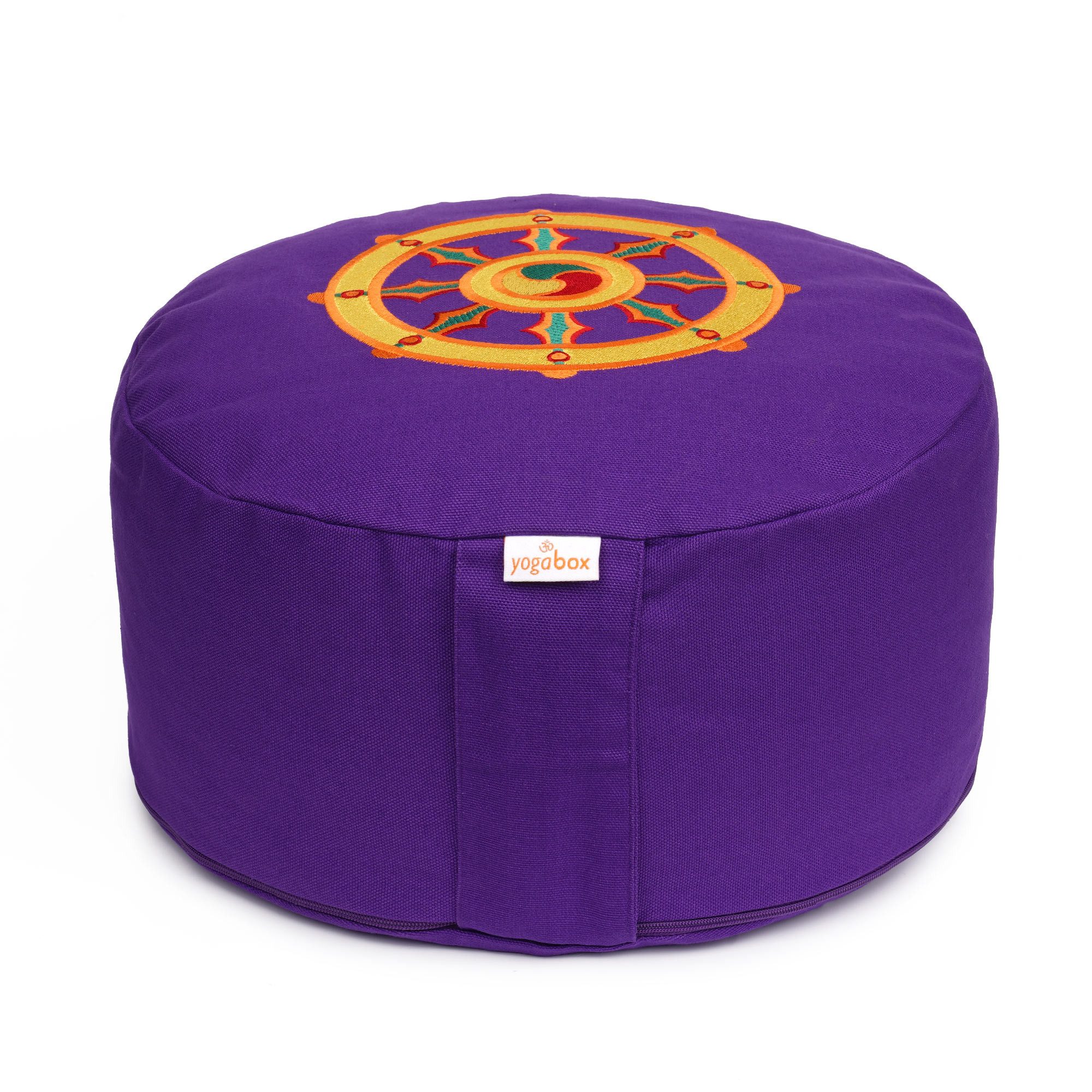 yogabox Yogakissen Meditationskissen Glückssitz® Rondo Dharmarad, robust, anpassbare Füllmenge