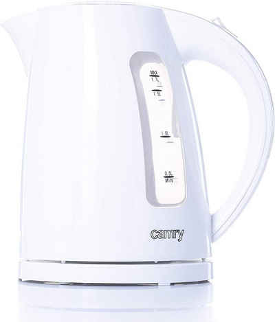Camry Wasserkocher CR 1255w, 2200 Watt, 1,7 L, großer Elektrischer Wasserkocher aus Kunststoff, weiß