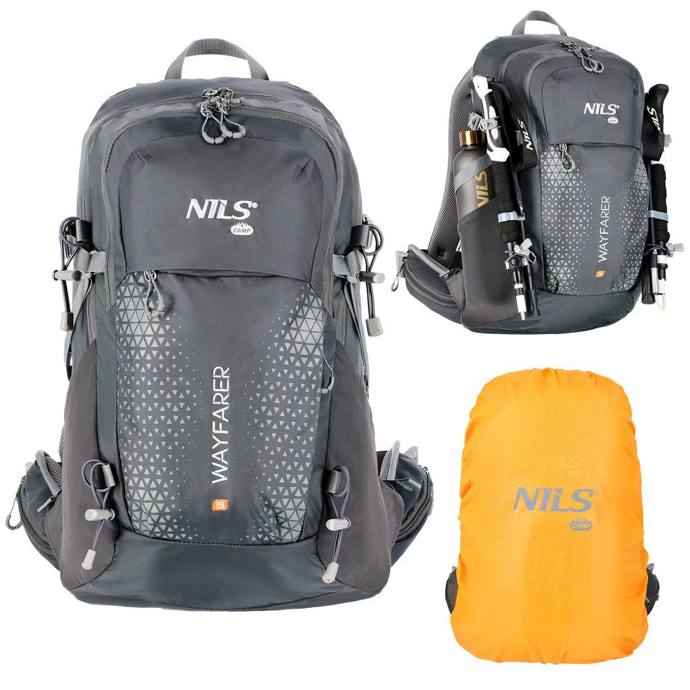NILS CAMP Trekkingrucksack Wanderrucksack 35 L Freizeitrucksack (1-tlg., Schutz vor Wasser), atmungsaktive Rückenbelüftung für hohen Tragekomfort