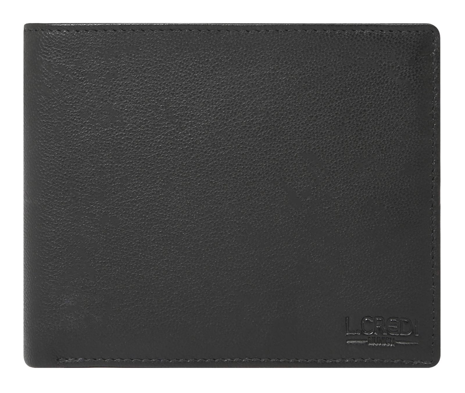 L. CREDI Geldbörse Wallet, aus echtem Leder mit RFID-Blocker Schutz