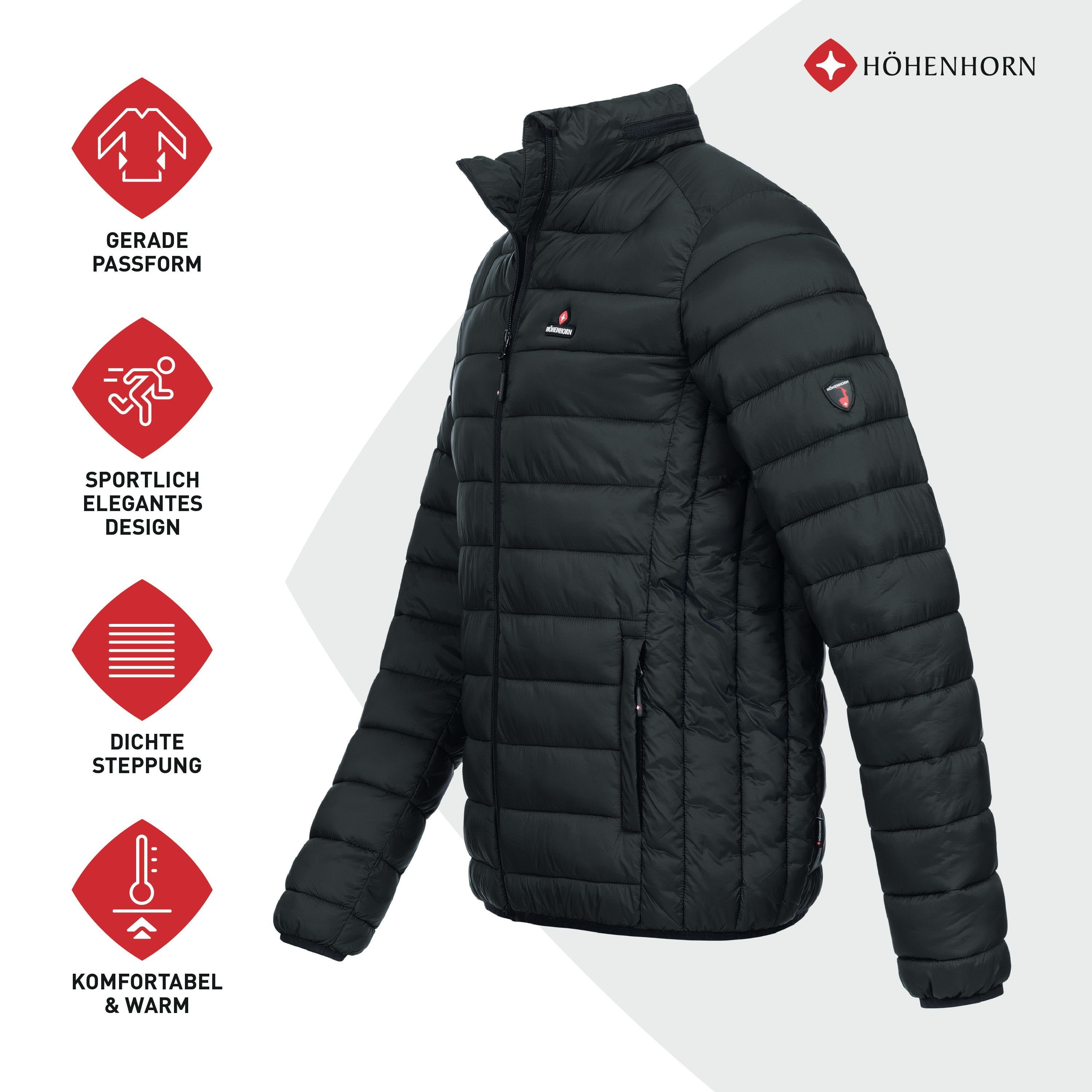 Steppjacke Balmhorn Herren Höhenhorn Kapuze mit Steppjacke Midnight-Black Jacke Übergangsjacke