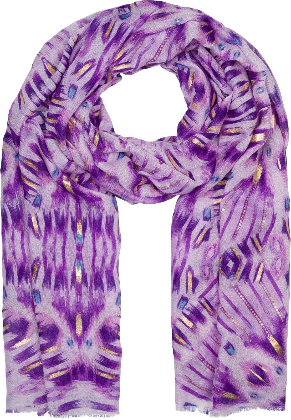 styleBREAKER Modeschal Schal Batik Muster Metallic Streifen, (1-St)