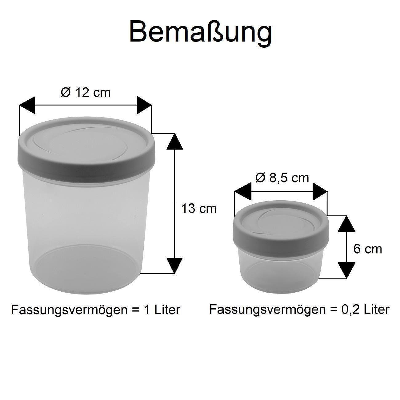 Engelland Vorratsdose Gewürzdosen Set mit Schraubdeckel, Kunststoff, (Vorteils-Set, 3-tlg., stapelbar), Plastikdose, BPA-frei, lebensmittelecht, rund – Bild 4 von 5