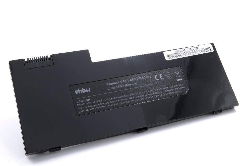 vhbw Ersatz für Asus C41-UX50, P0AC001 für Laptop-Akku Li-Ion 2800 mAh (14,8 V)