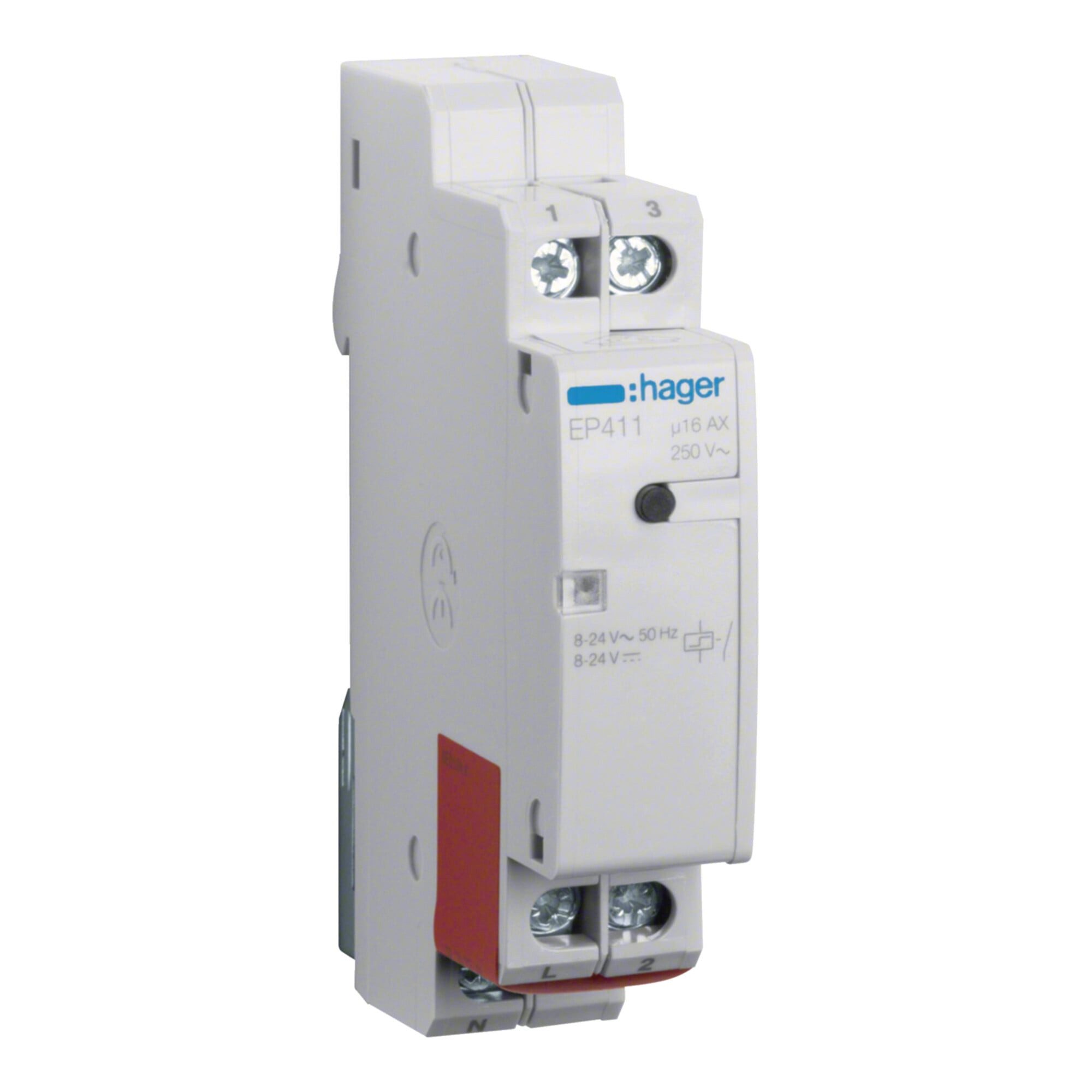 Hager Spannungsprüfer Hager Fernschalter 1S 8 bis 24V EP411