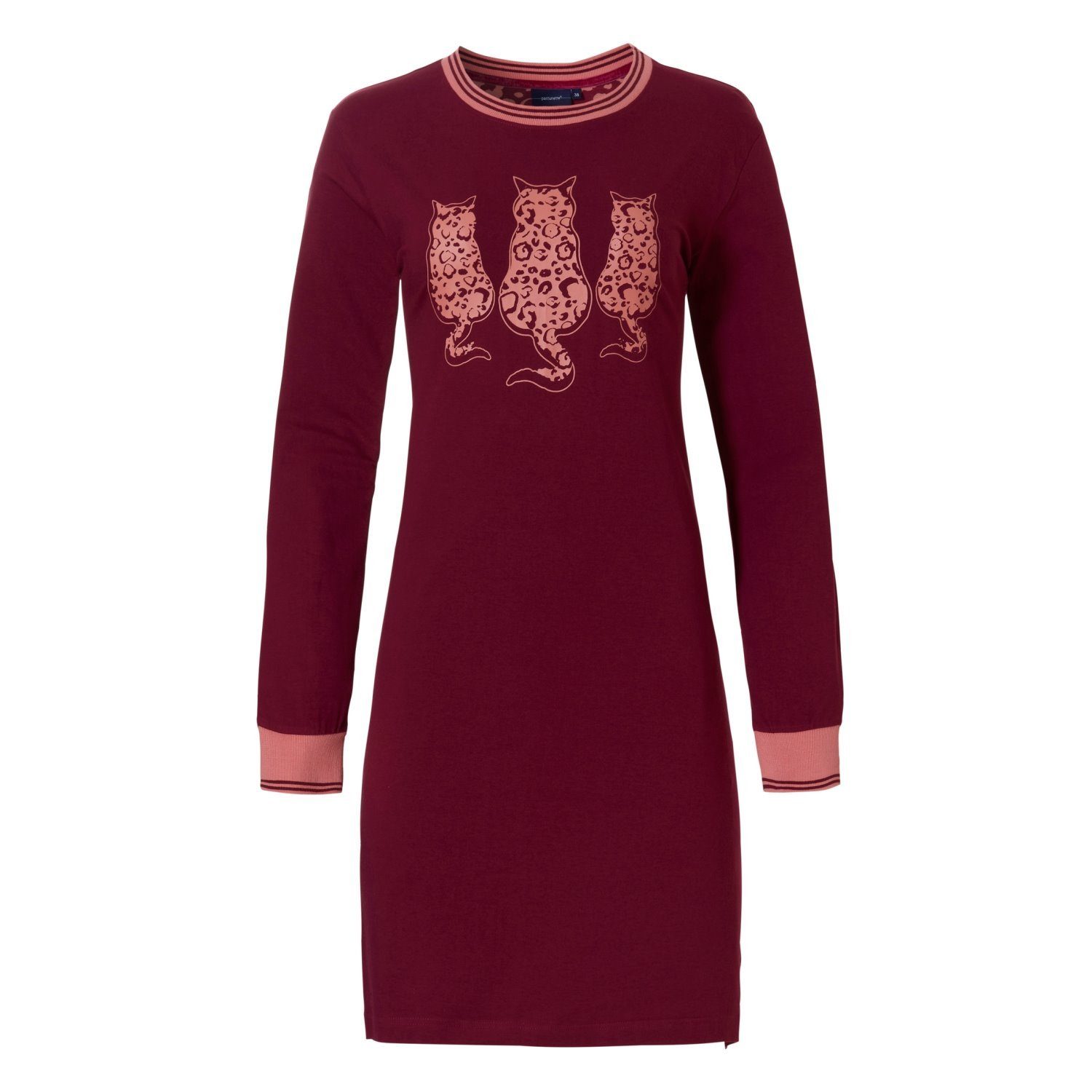Pastunette Nachthemd Damen Schlafshirt mit langem Arm mit Katzen (1-tlg) Mo günstig online kaufen