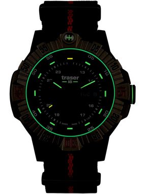 Traser Schweizer Uhr Traser H3 110669 Tactical Braun Titan Herrenuhr 46