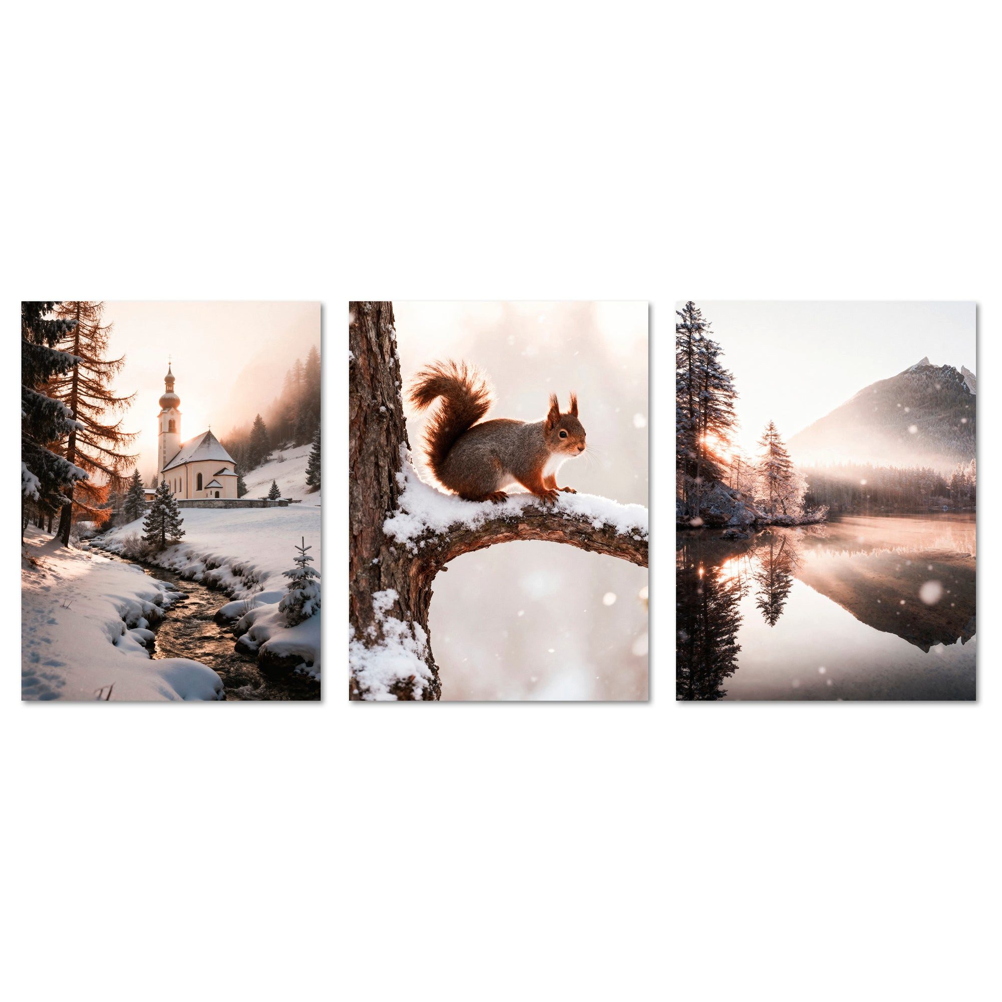 ARTFAVES Bilder-Collage Poster Set - Winter Momente 2 - 3 Deko Wandbilder K günstig online kaufen