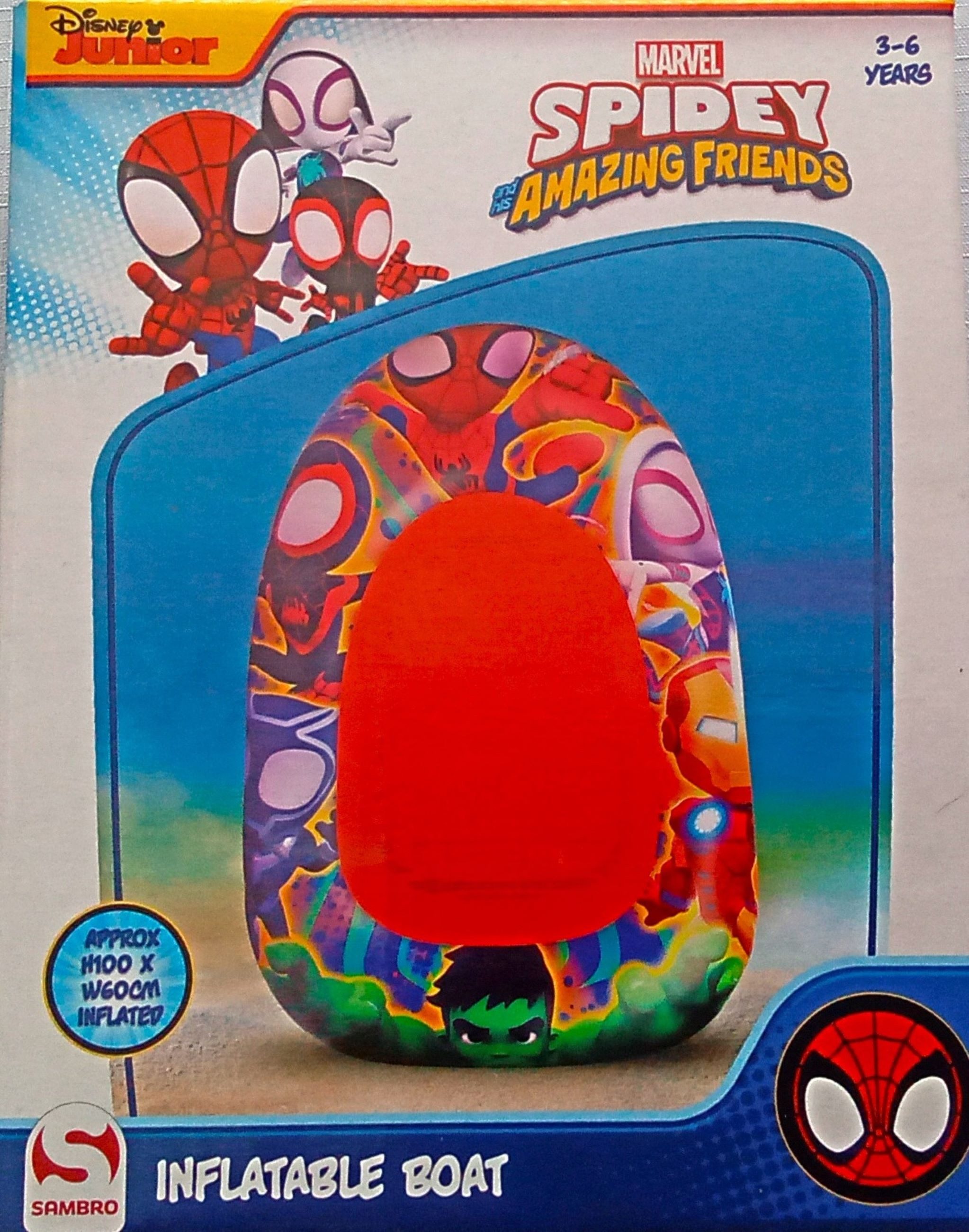 Festivalartikel Kinder-Schlauchboot Marvel Spiderman aufblasbares Boot 100x60cm für Kinder, Spidey Ponton