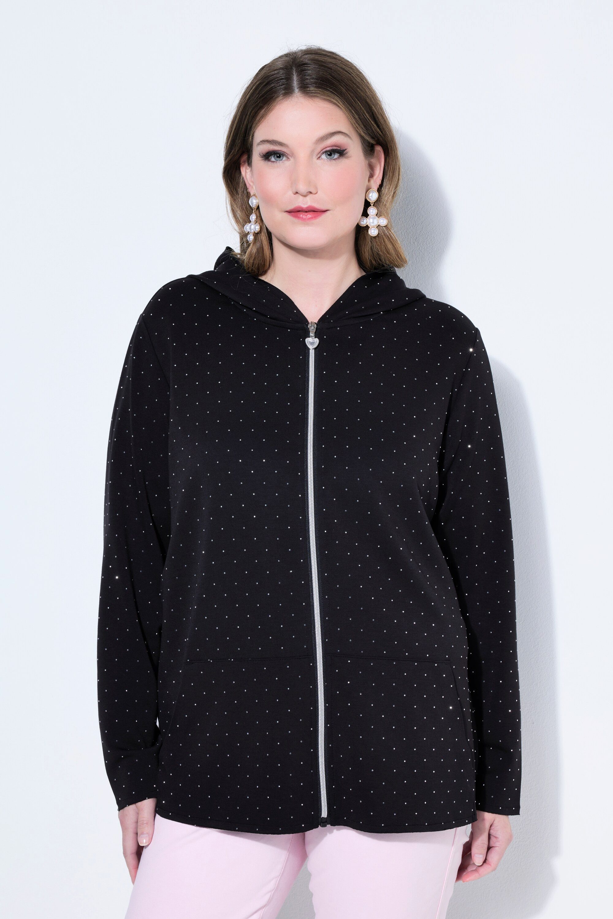 MIAMODA Sweatjacke Sweatjacke Loose Fit Kapuze Zipper