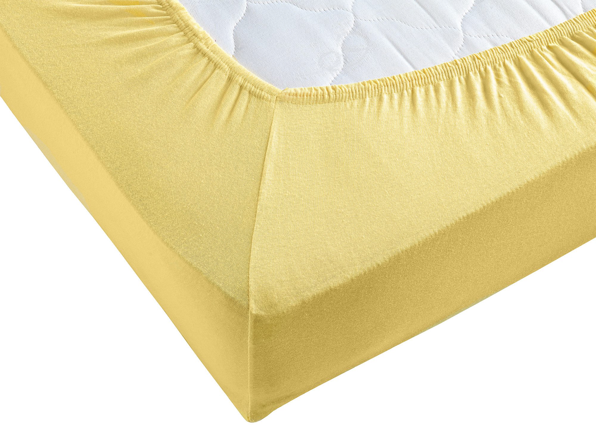 Visaggio Spannbettlaken Jersey aus 100% Baumwolle Spannbetttuch Bettlaken, Jersey, Gummizug: rundum, Spannbettlaken, für Matratzenhöhen bis 22 cm, Steghöhe 30 cm