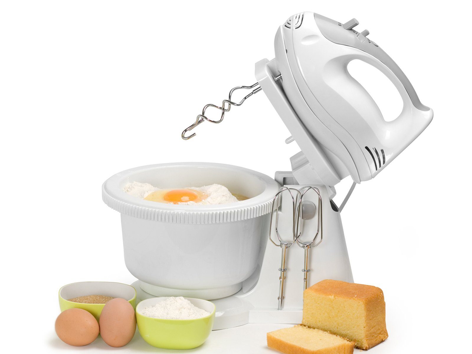 Tristar Handmixer, 200 W, 5 Knethaken Hand-Rührgerät Schüssel Rührmaschine 2 Stufen & 2 Quirle