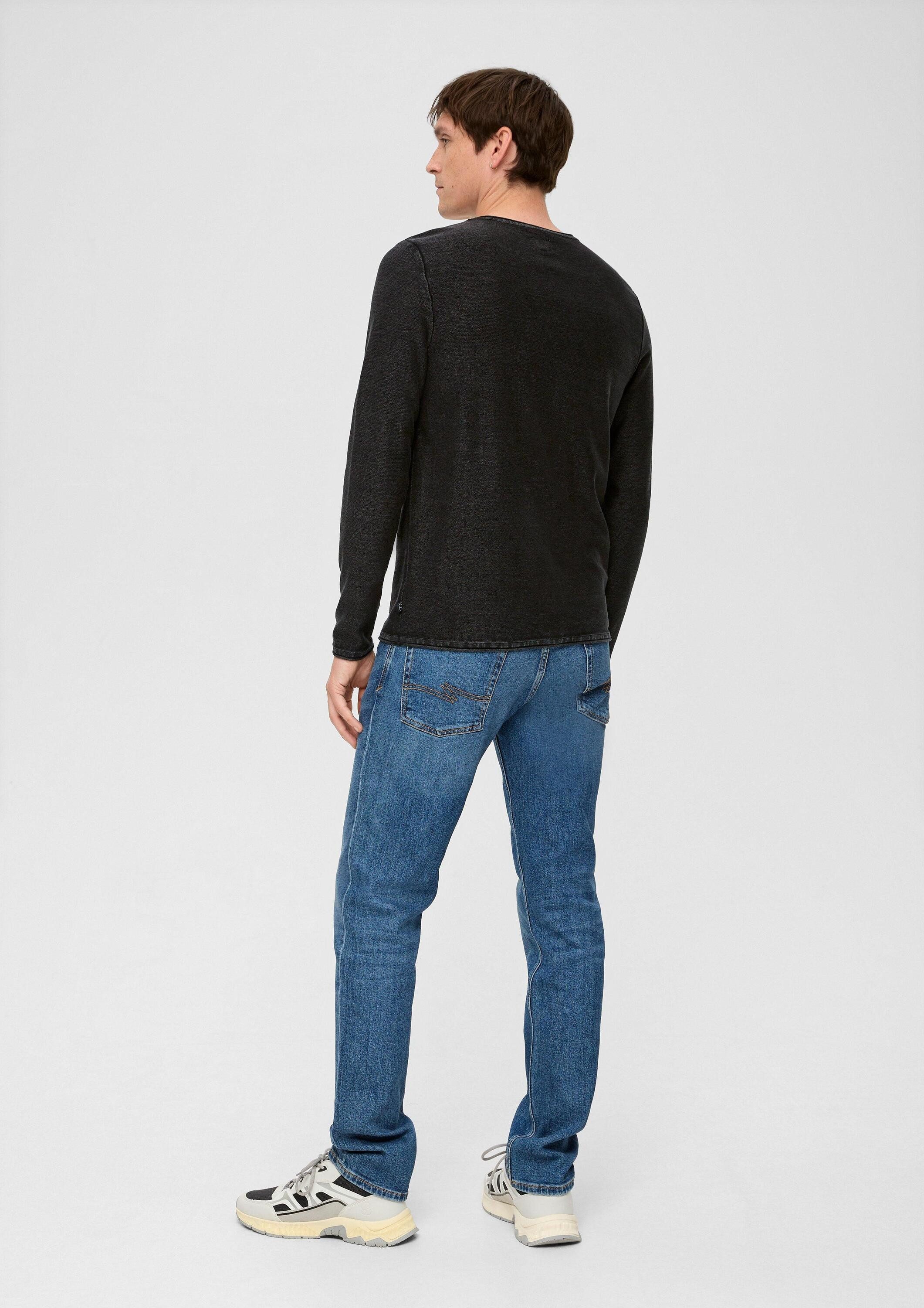 QS Longpullover Strickpullover Pullover mit Garment Dye