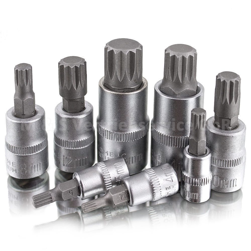Bituxx Bit- und Steckschlüsselset Set 8 tlg. Vielzahn Nuss, Set, 8-St., MS-13387, mit Kuststoffhalter