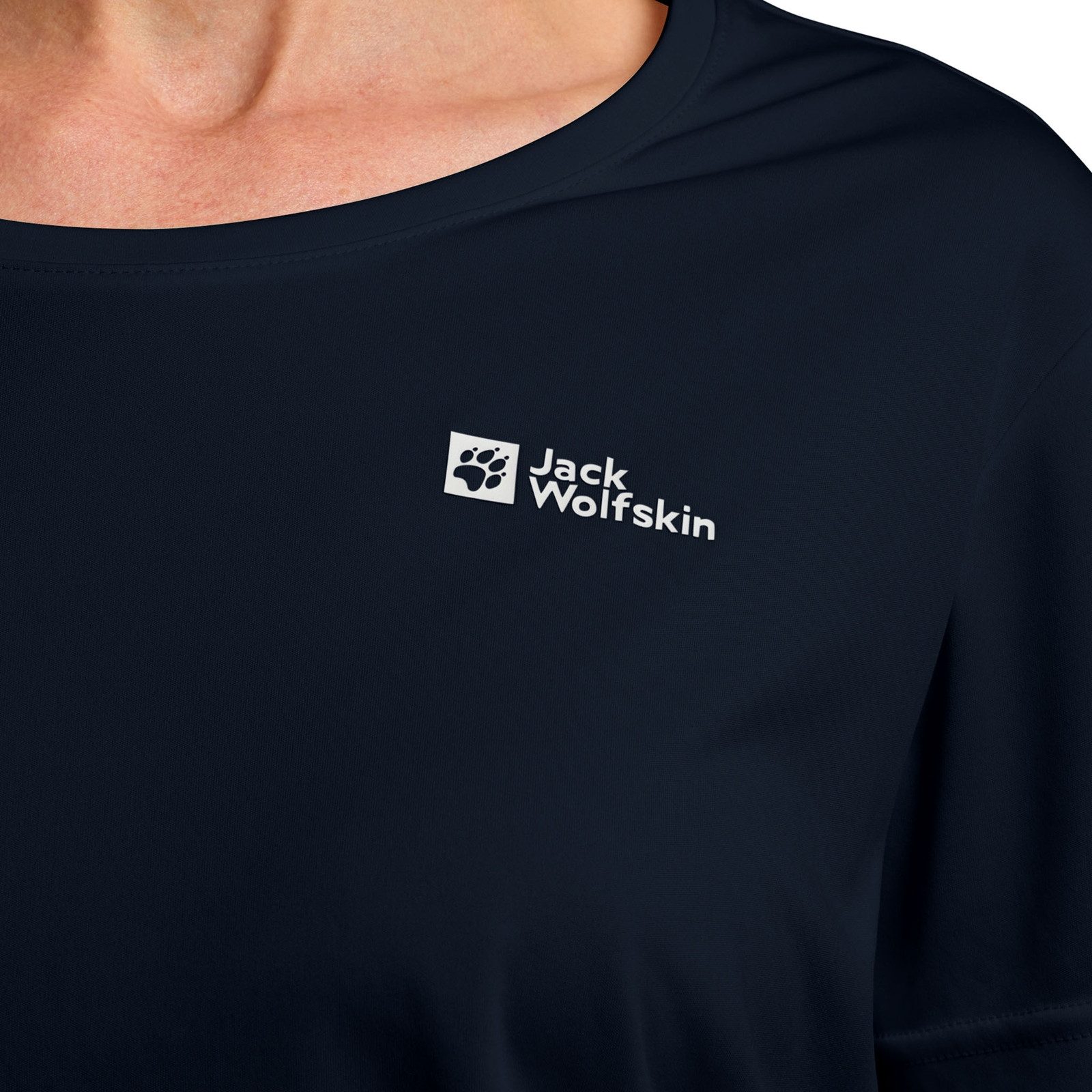 Jack Wolfskin Kurzarmshirt Tech T W mit Markenlogo auf linker Brust – Bild 5 von 5