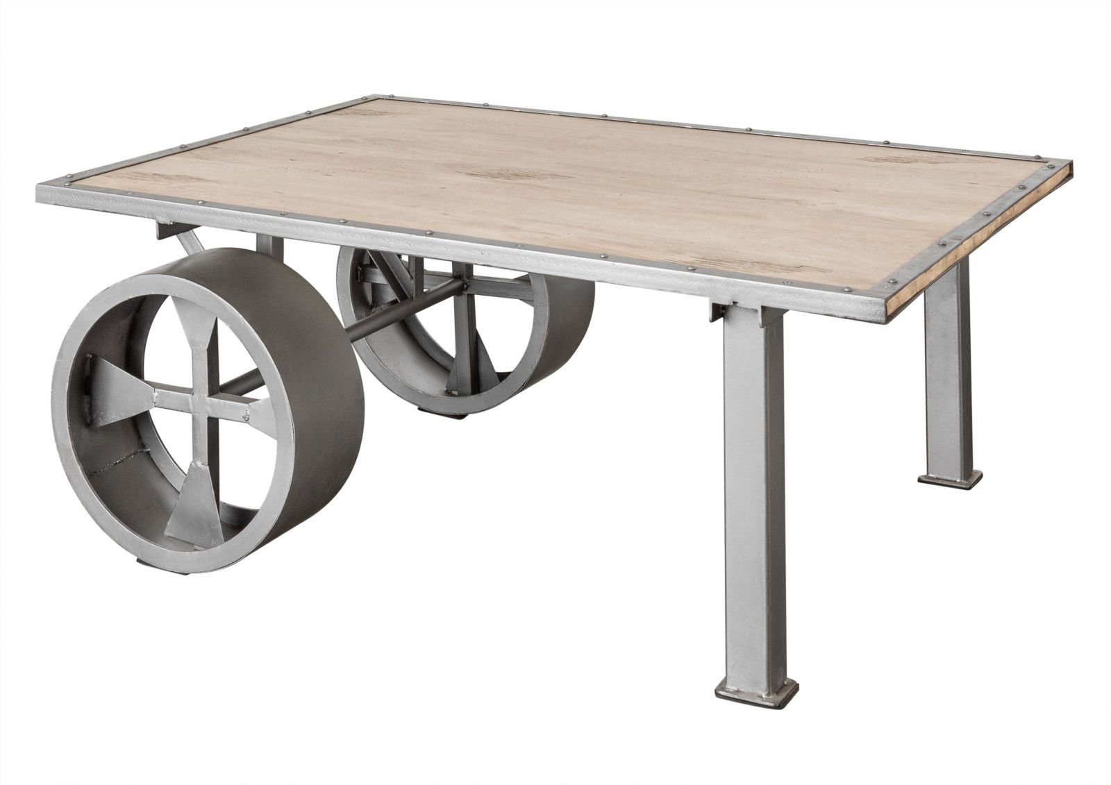 Massivmoebel24 Couchtisch RAILWAY (Couchtisch Mango 110x80x43 whitewash lackiert Railway #333), Couchtisch Mango 110x80x43 whitewash lackiert Railway #333
