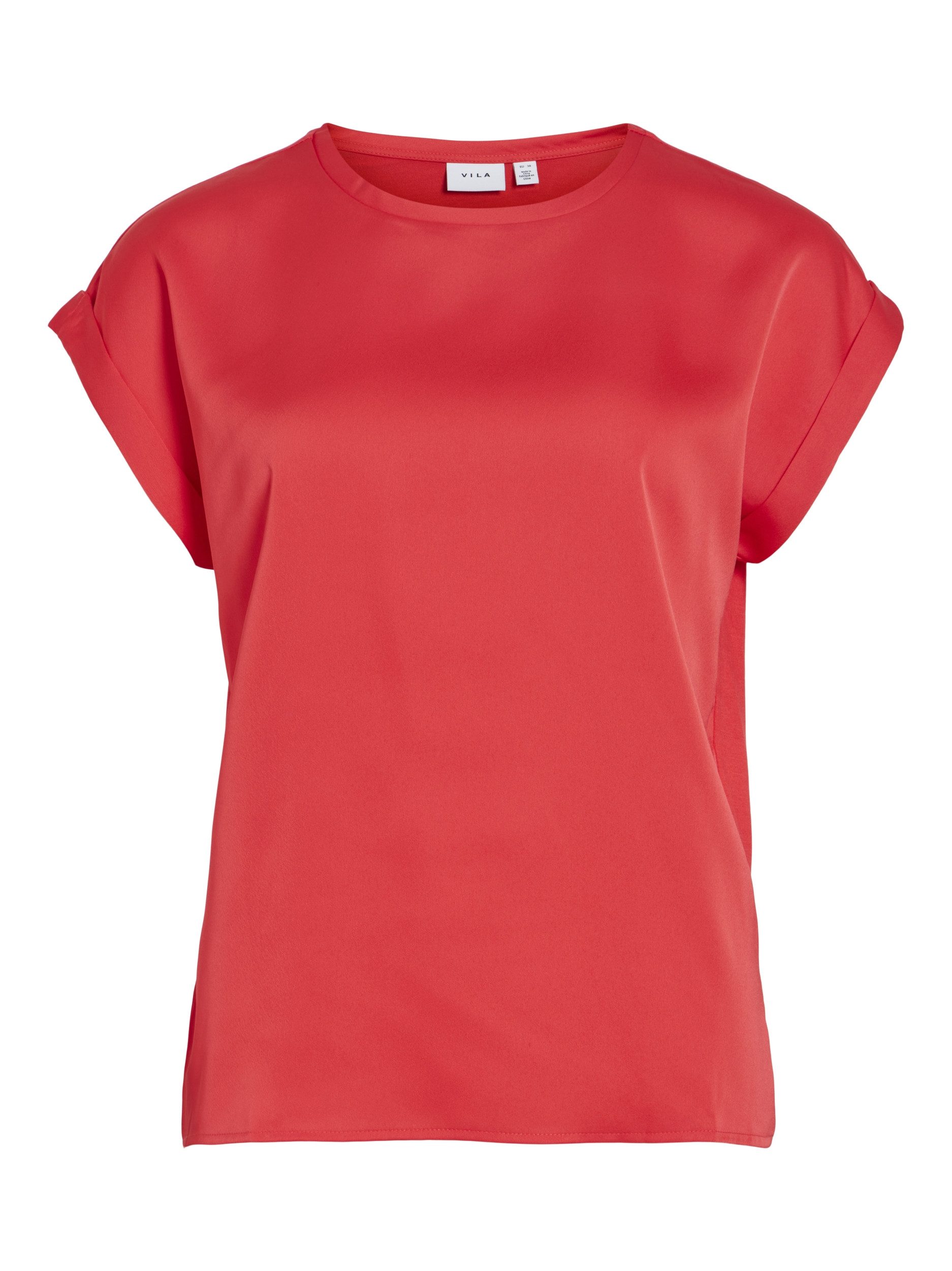 Vila Kurzarmbluse VIELLETTE S/S SATIN TOP - NOOS