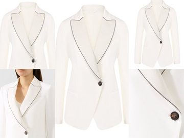 BRUNELLO CUCINELLI Jackenblazer BRUNELLO CUCINELLI Crepe-Trimmed Embellished Bead Twill Suit Blazer Ja