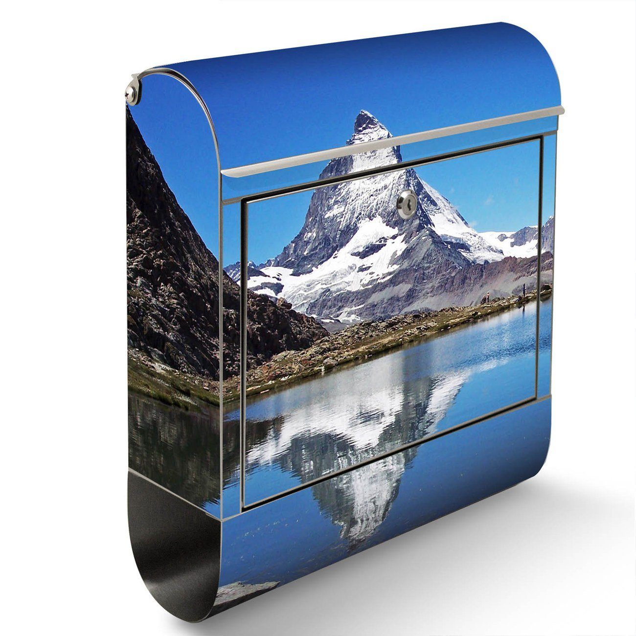 42,5 groß, Matterhorn x12cm banjado x Zeitungsfach), (Wandbriefkasten Wandbriefkasten Edelstahl 38 mit